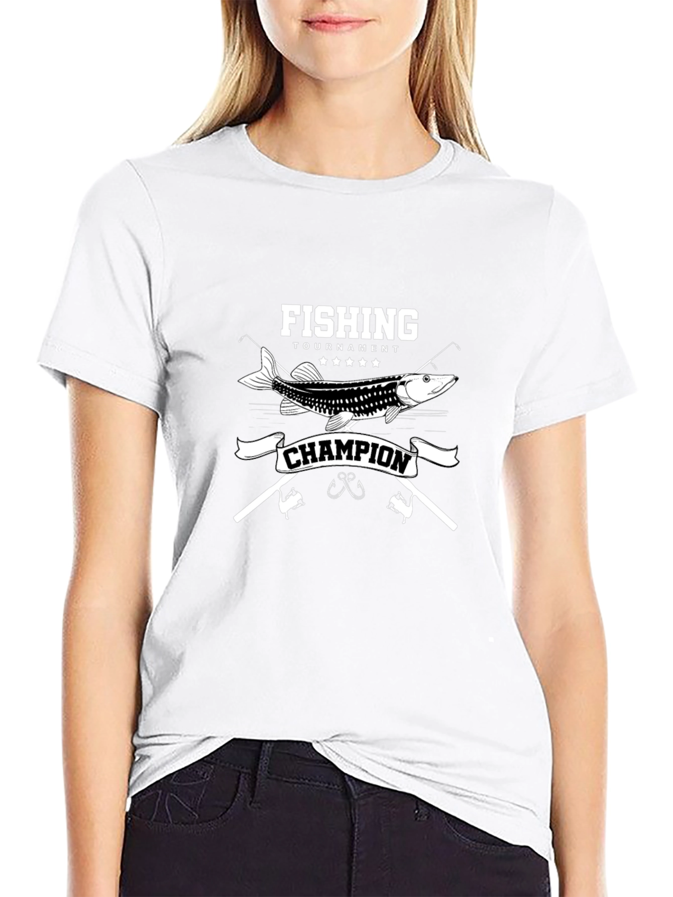 Fishing Tournament Champion Black T-Shirt