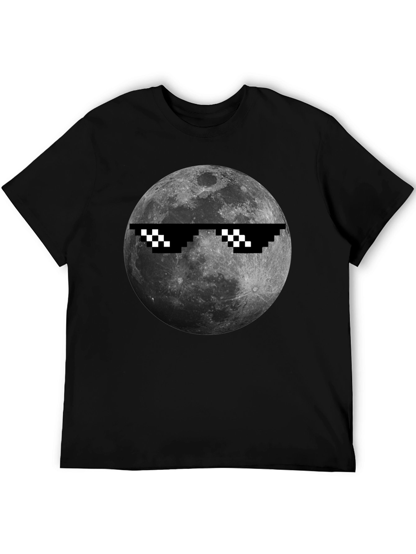 Cool Moon Pixel Sunglasses Black T-Shirt