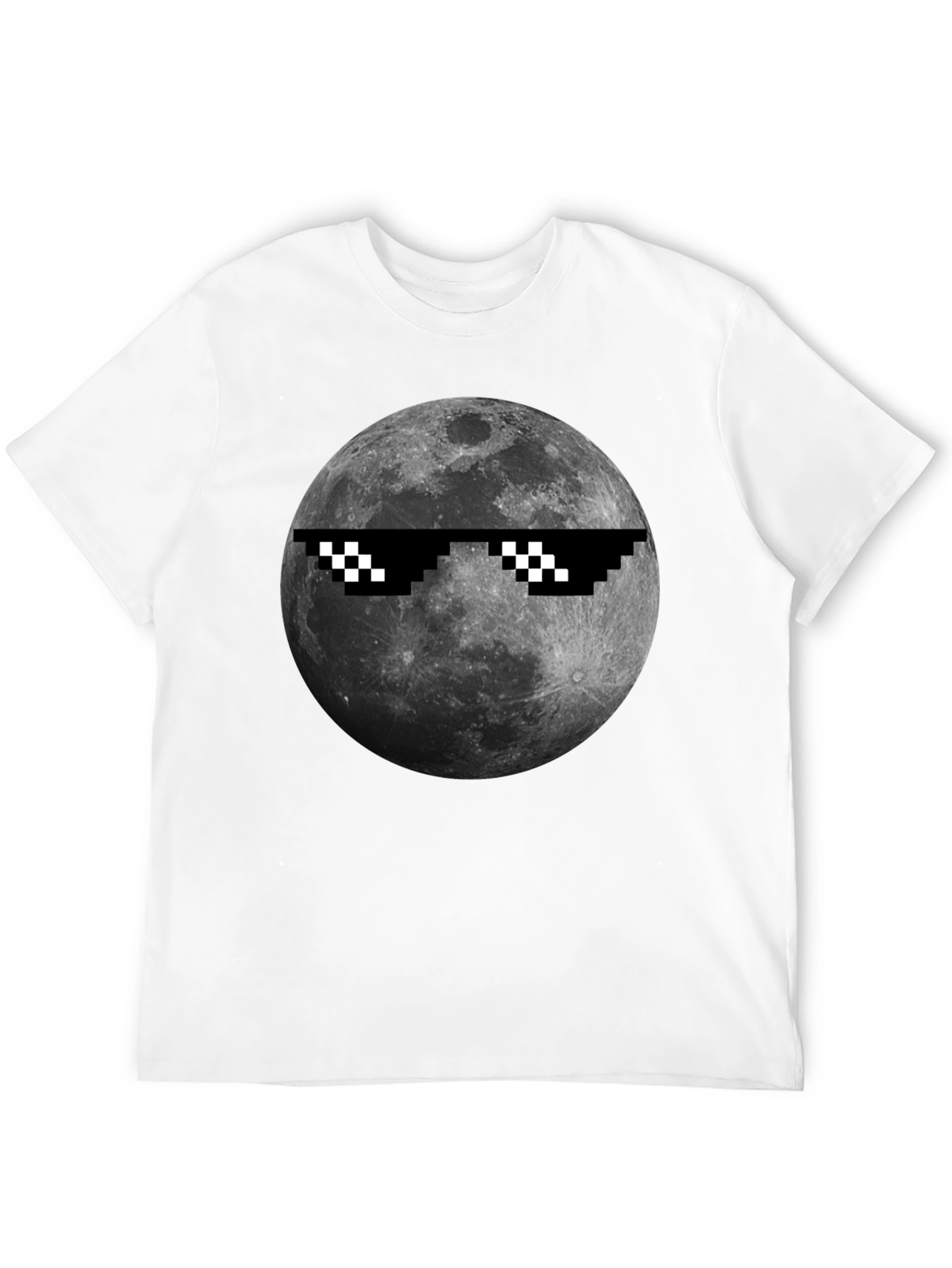 Cool Moon Pixel Sunglasses Black T-Shirt