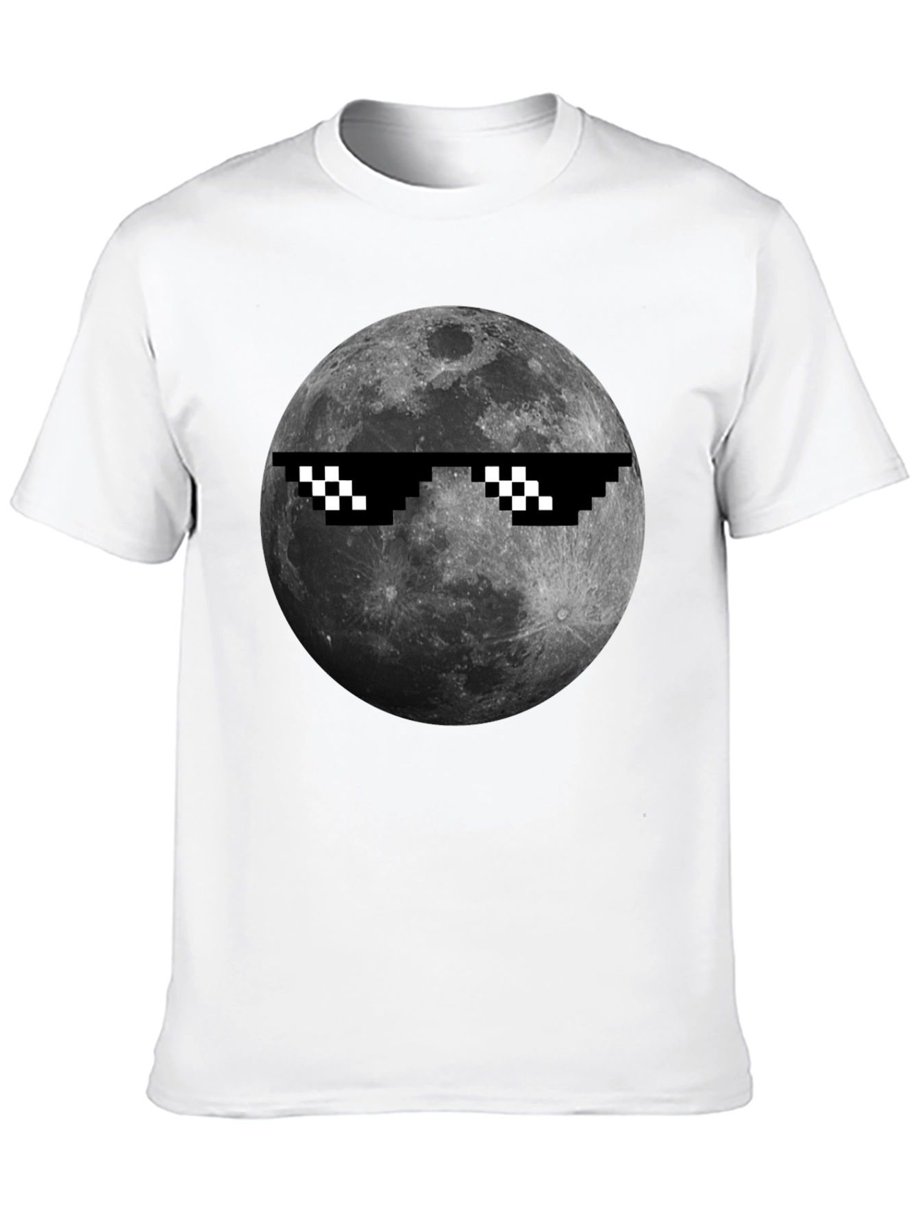 Cool Moon Pixel Sunglasses Black T-Shirt