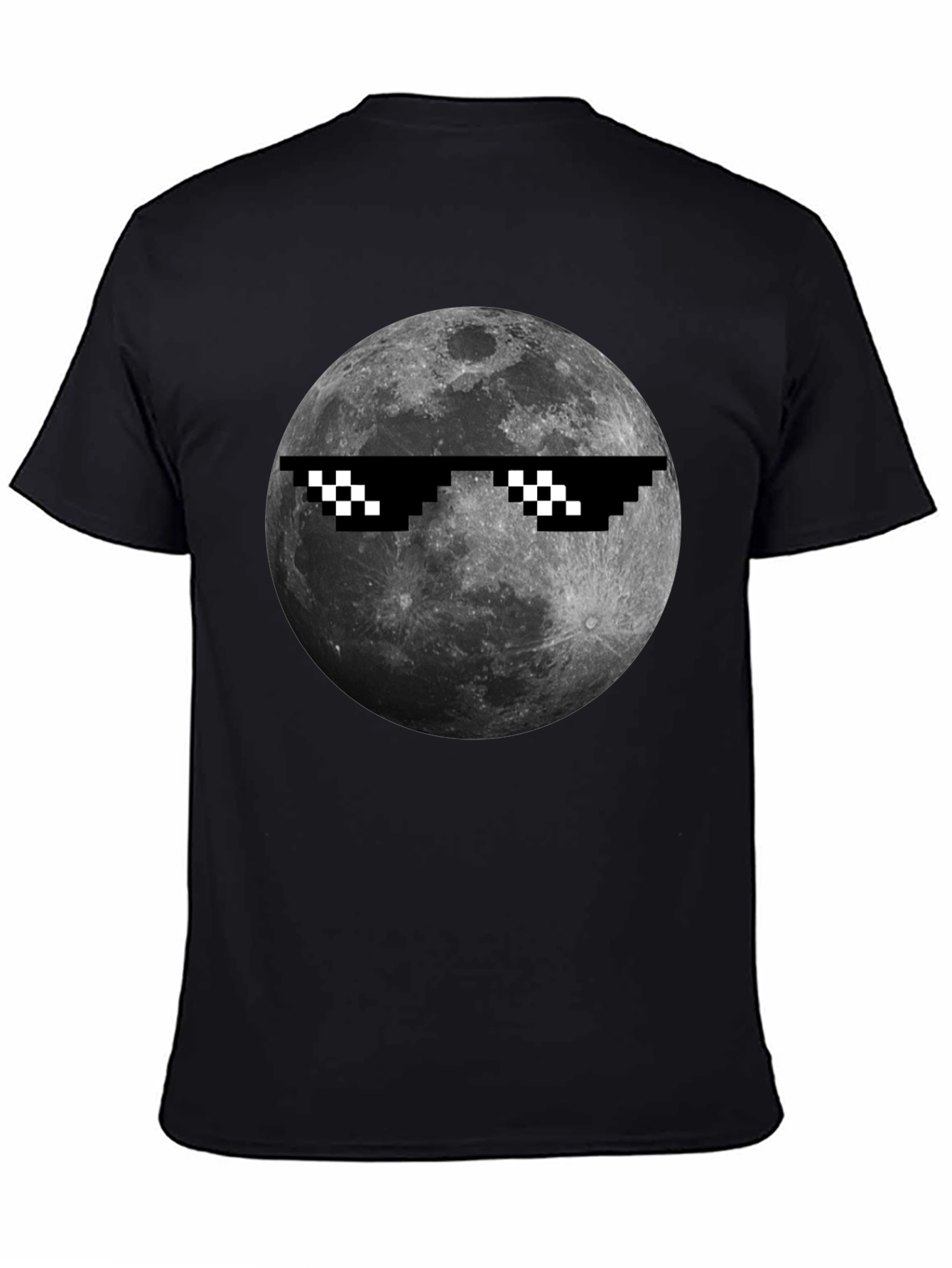 Cool Moon Pixel Sunglasses Black T-Shirt