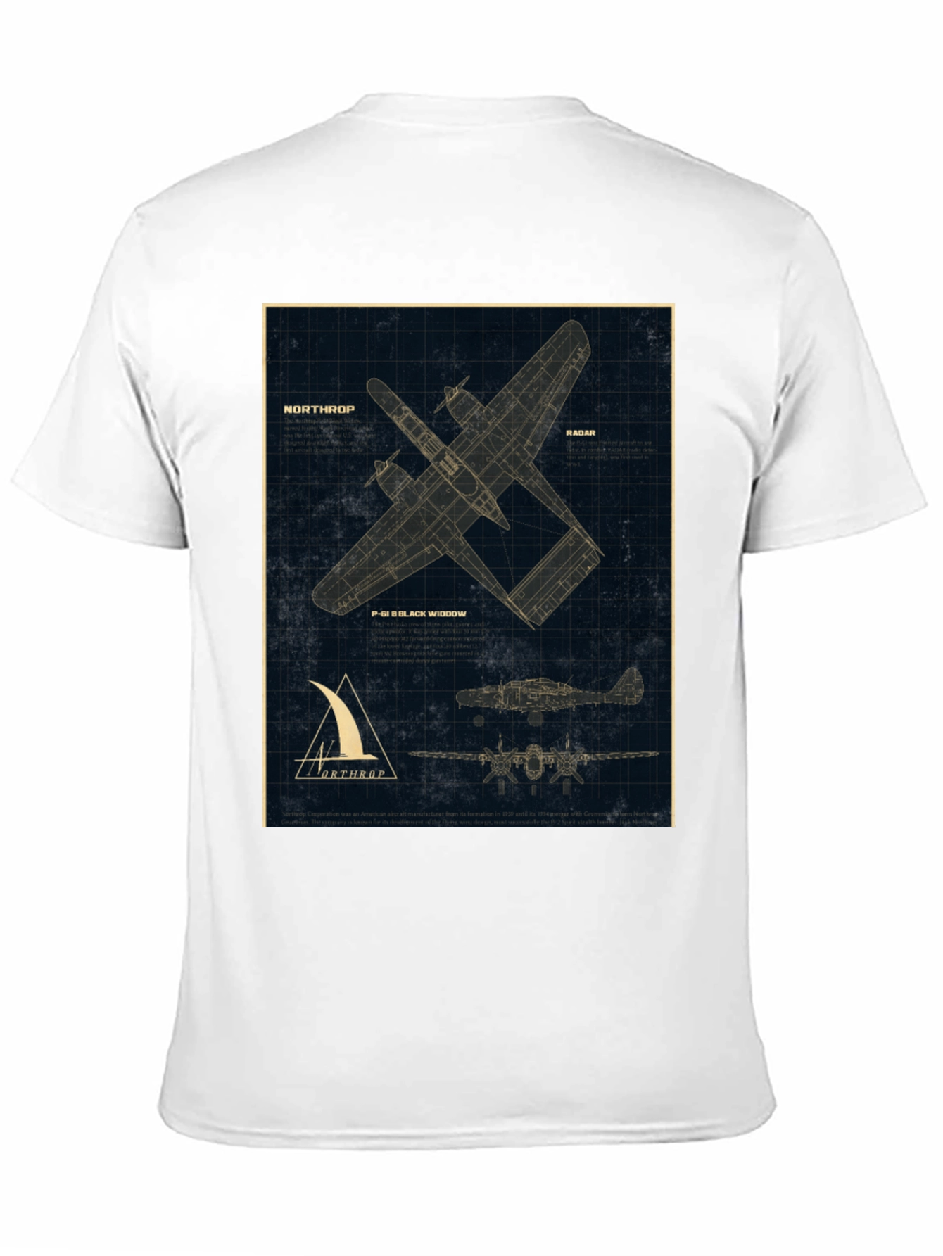 Northrop P-61 Black Widow Blueprint T-Shirt