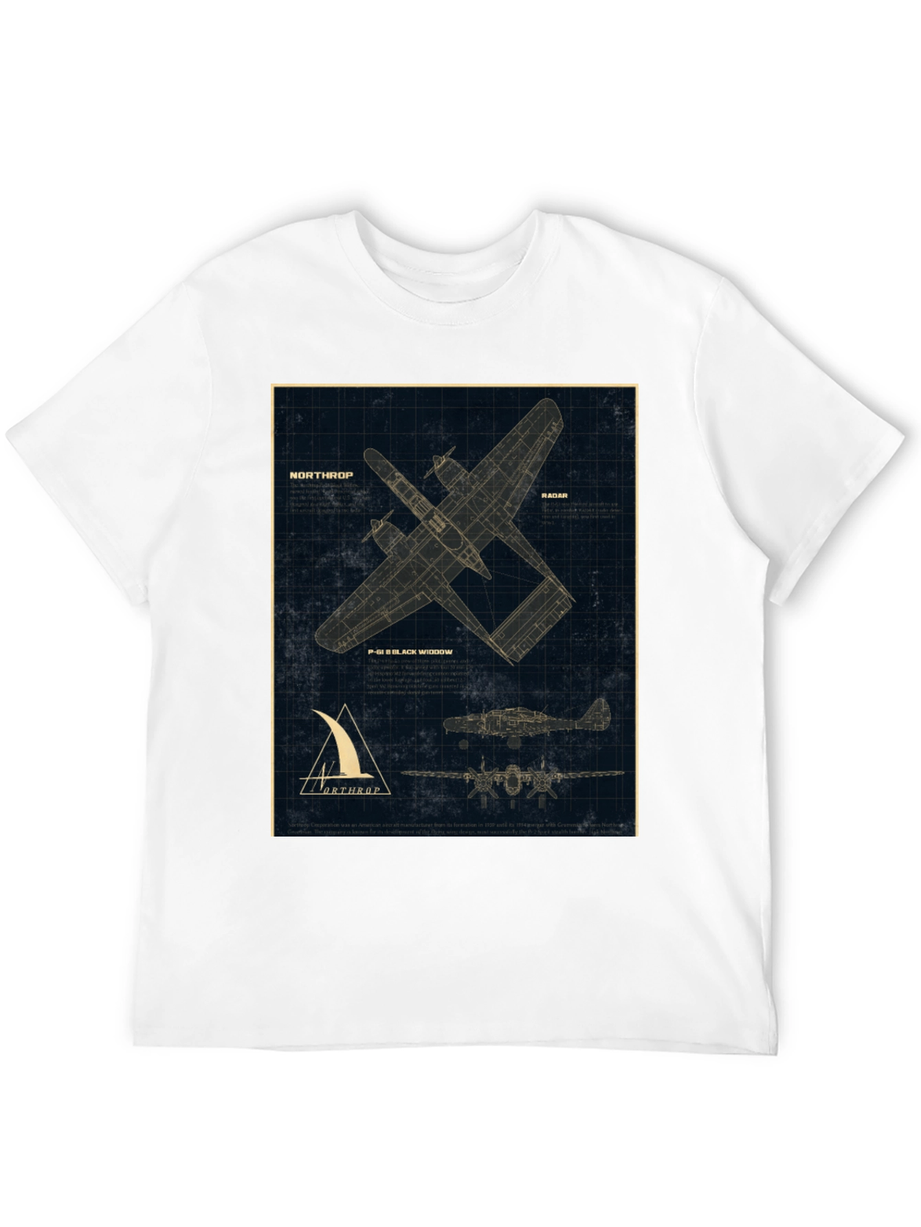 Northrop P-61 Black Widow Blueprint T-Shirt
