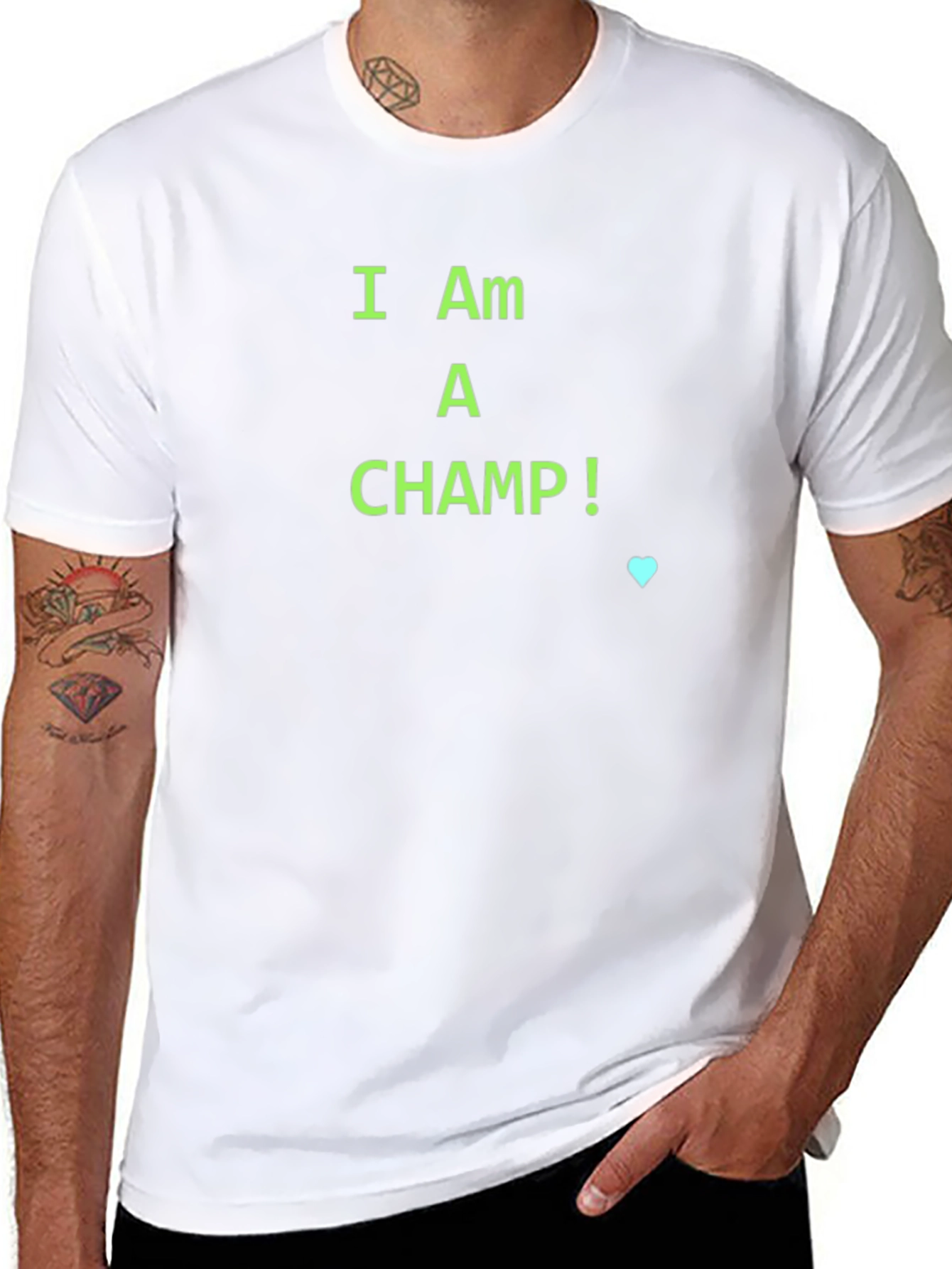 I Am A Champ! Graphic Tee - Black