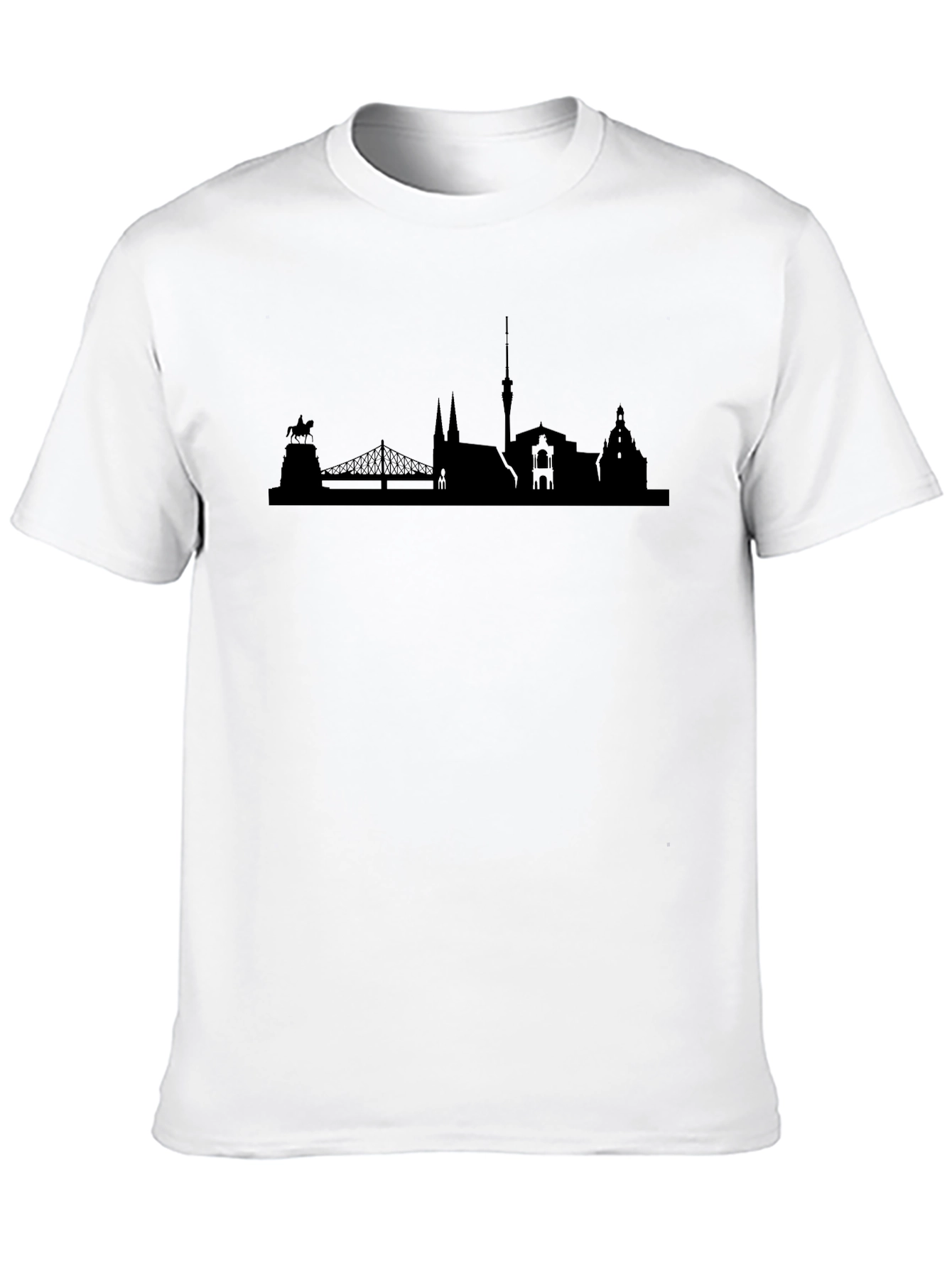 Dresden Skyline Silhouette Black T-Shirt