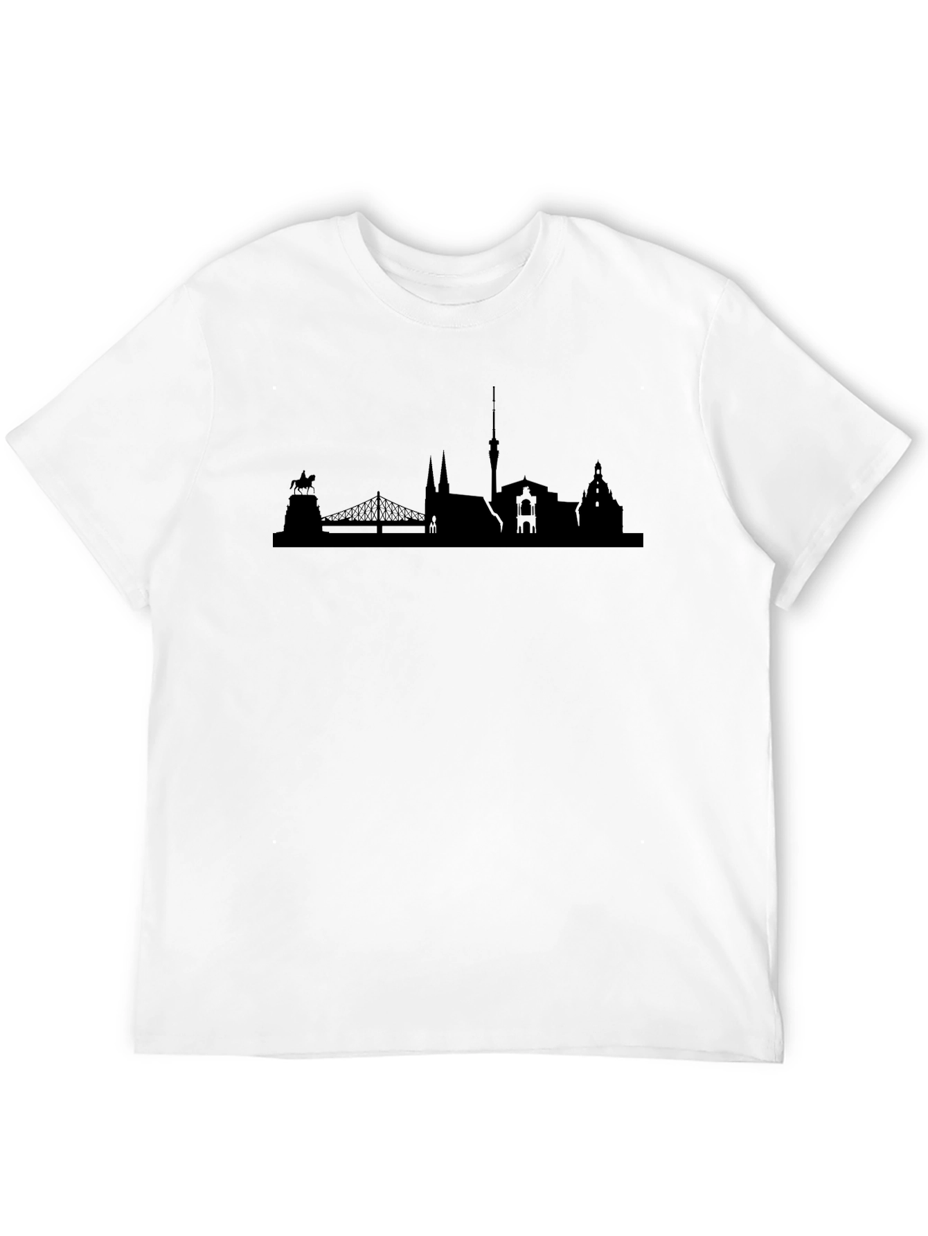 Dresden Skyline Silhouette Black T-Shirt