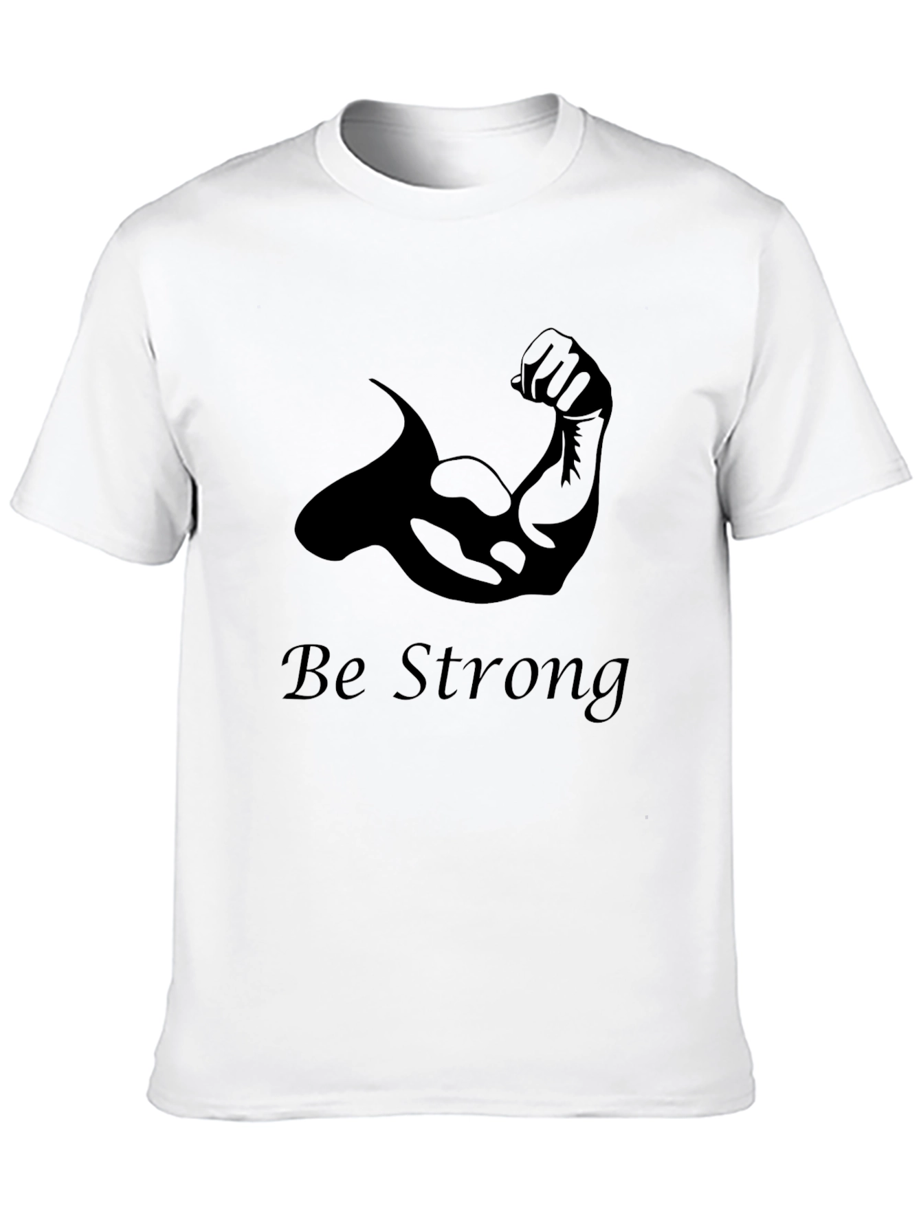Be Strong Graphic Tee - Black Cotton T-Shirt