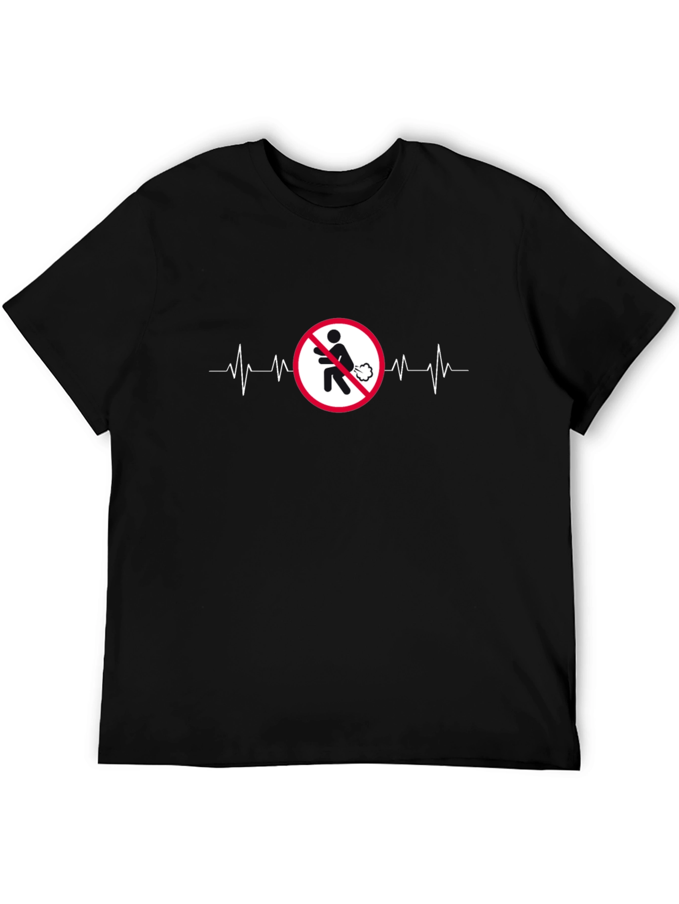 No Farting T-Shirt ECG Line Funny Tee