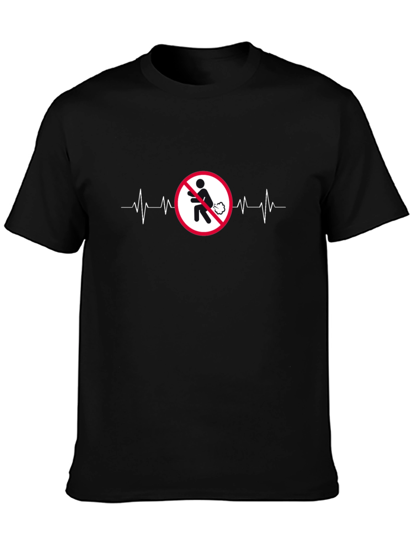 No Farting T-Shirt ECG Line Funny Tee