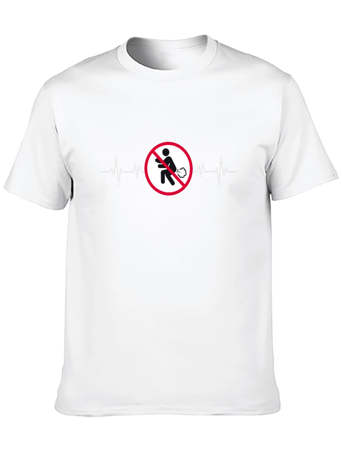 No Farting T-Shirt ECG Line Funny Tee