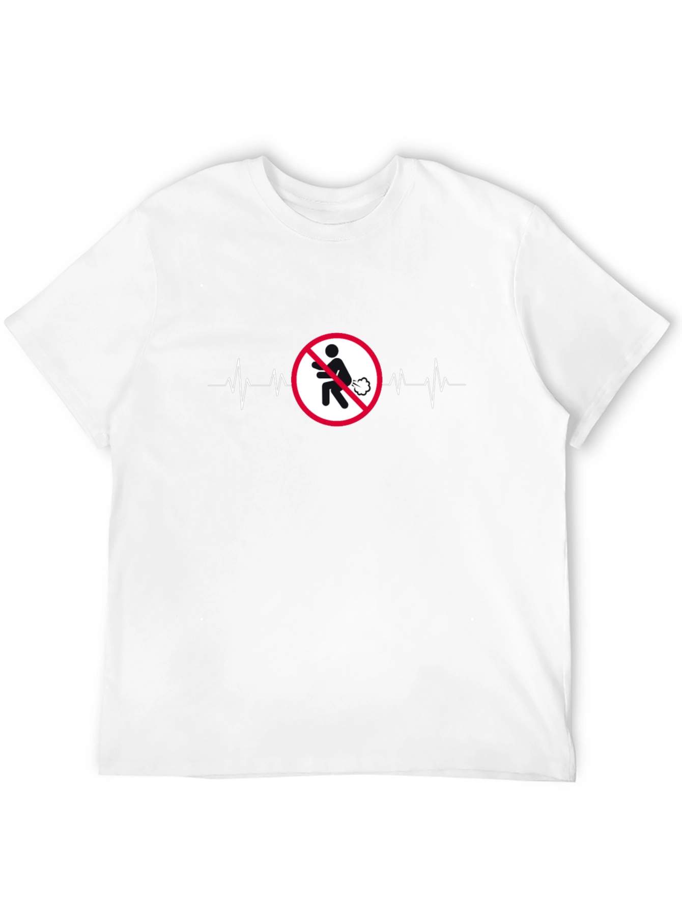 No Farting T-Shirt ECG Line Funny Tee