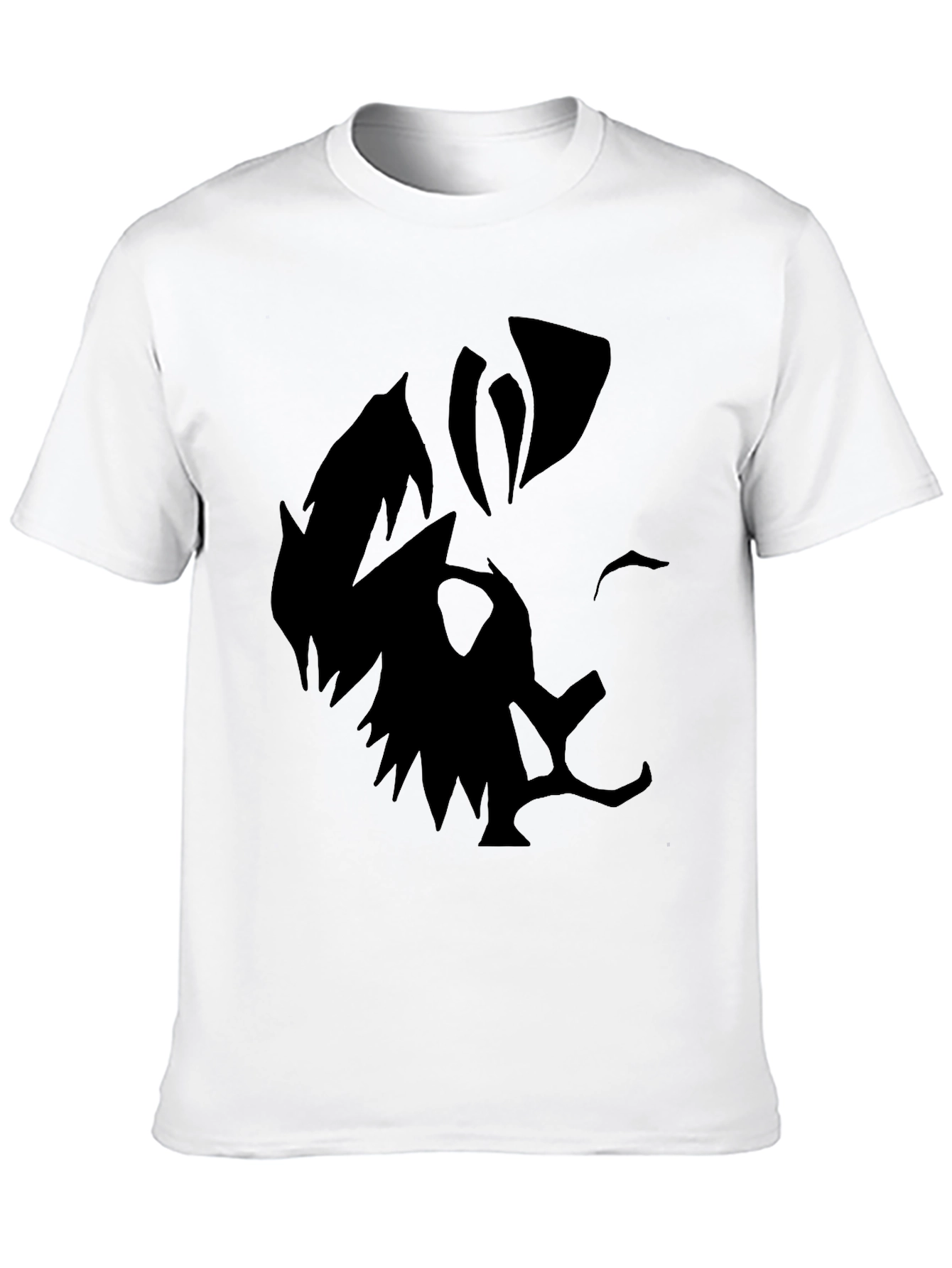 Mens Black Graphic Tee - Abstract Face Design