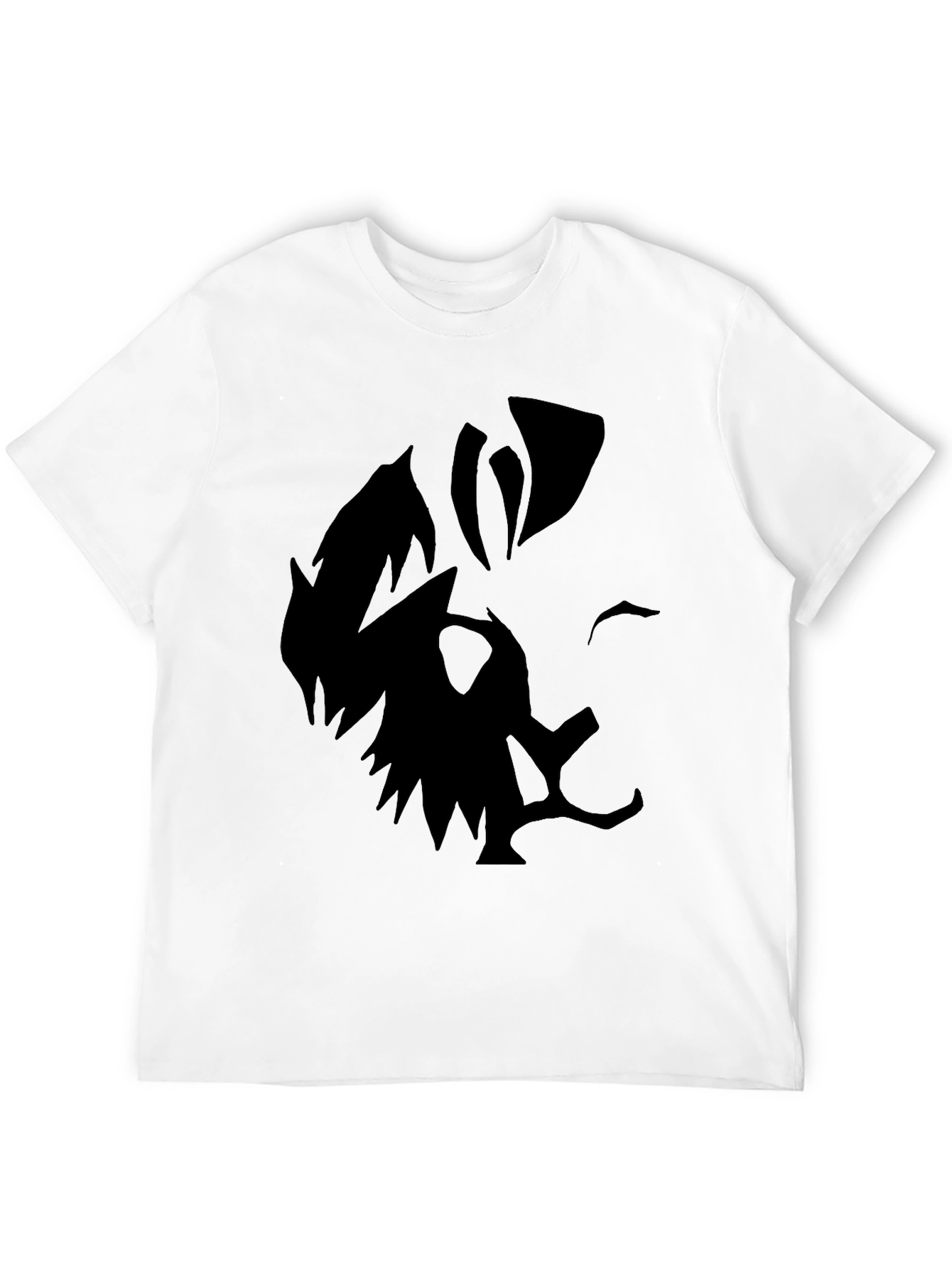 Mens Black Graphic Tee - Abstract Face Design
