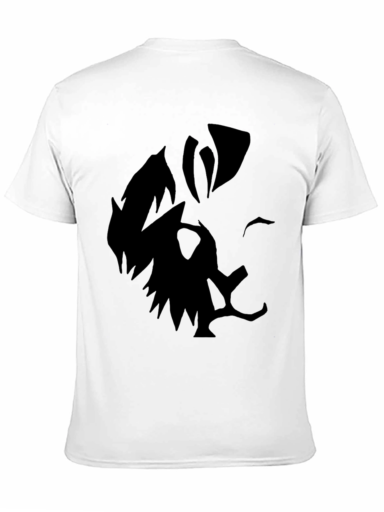 Mens Black Graphic Tee - Abstract Face Design