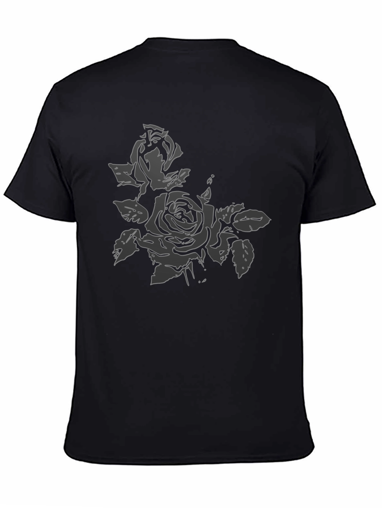 Black Rose Graphic Tee | Modern Floral Design