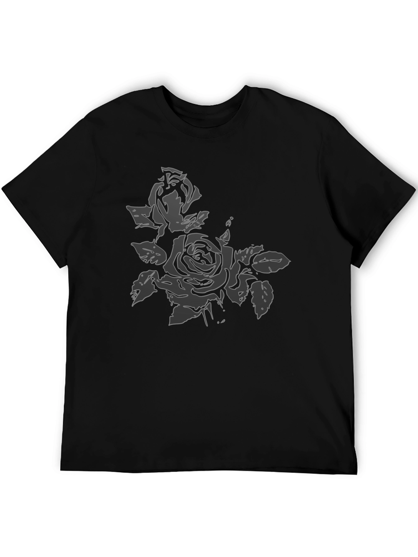 Black Rose Graphic Tee | Modern Floral Design