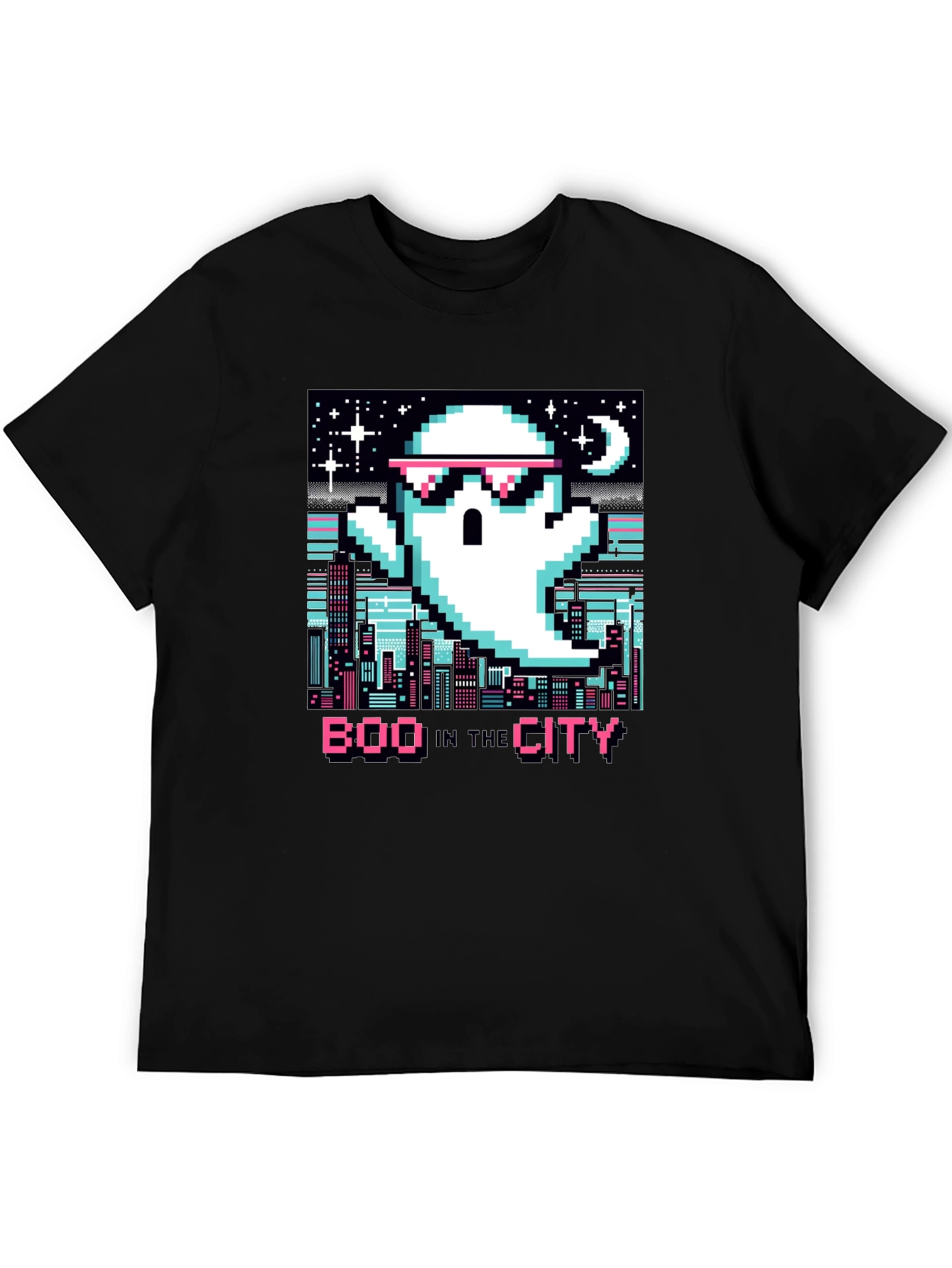Boo In The City Pixel Art T-Shirt