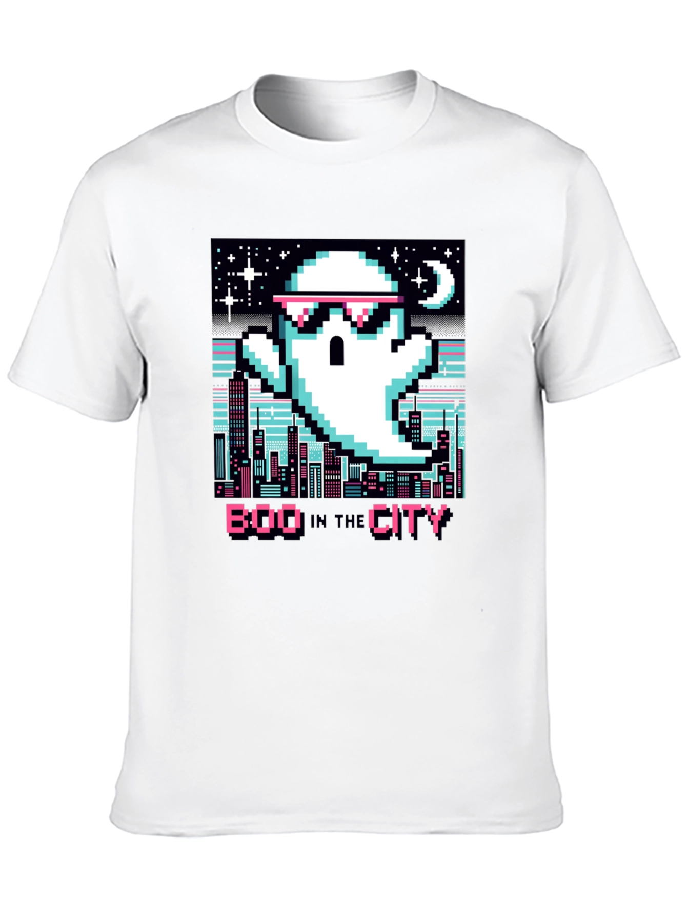 Boo In The City Pixel Art T-Shirt
