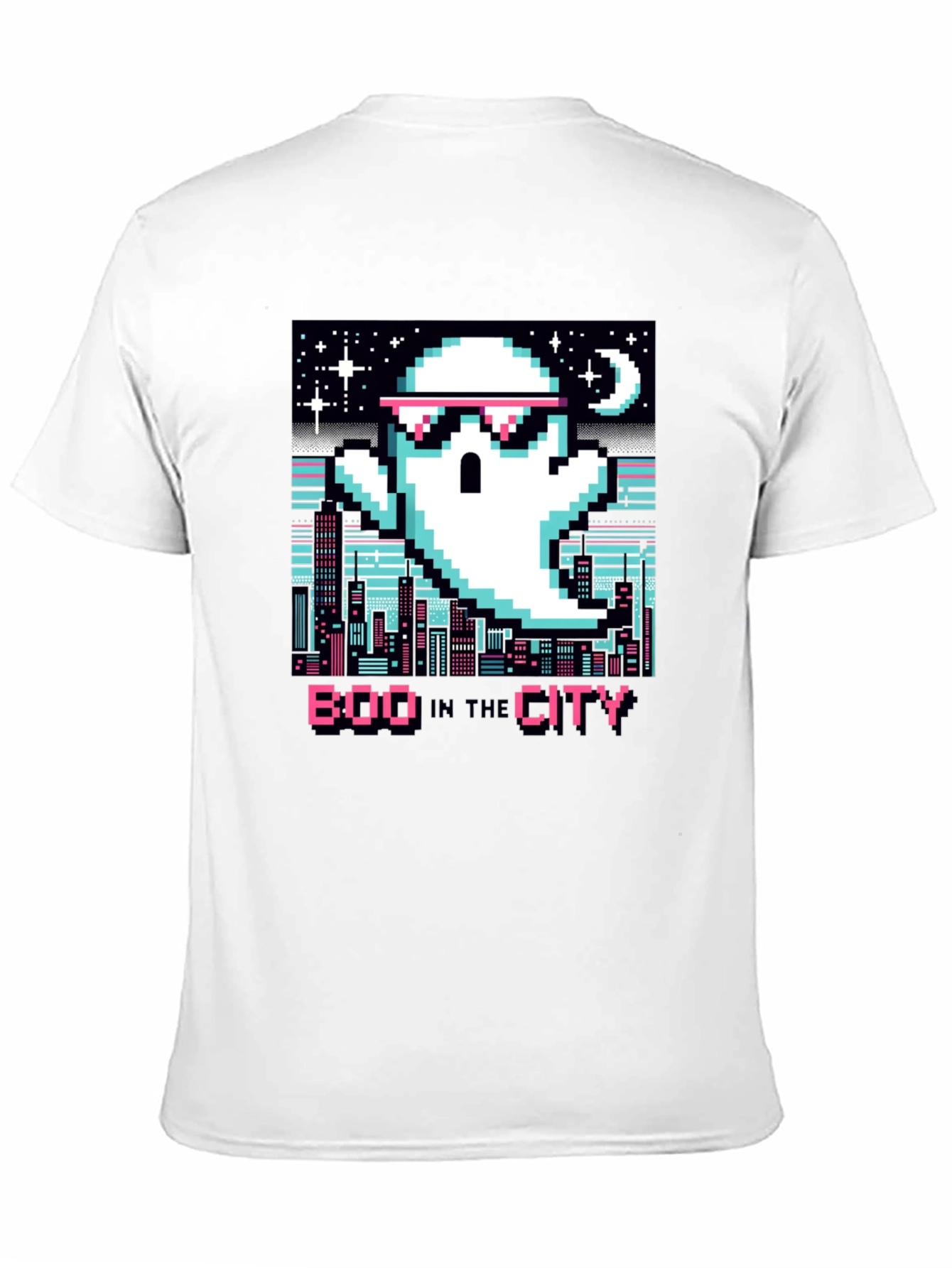 Boo In The City Pixel Art T-Shirt