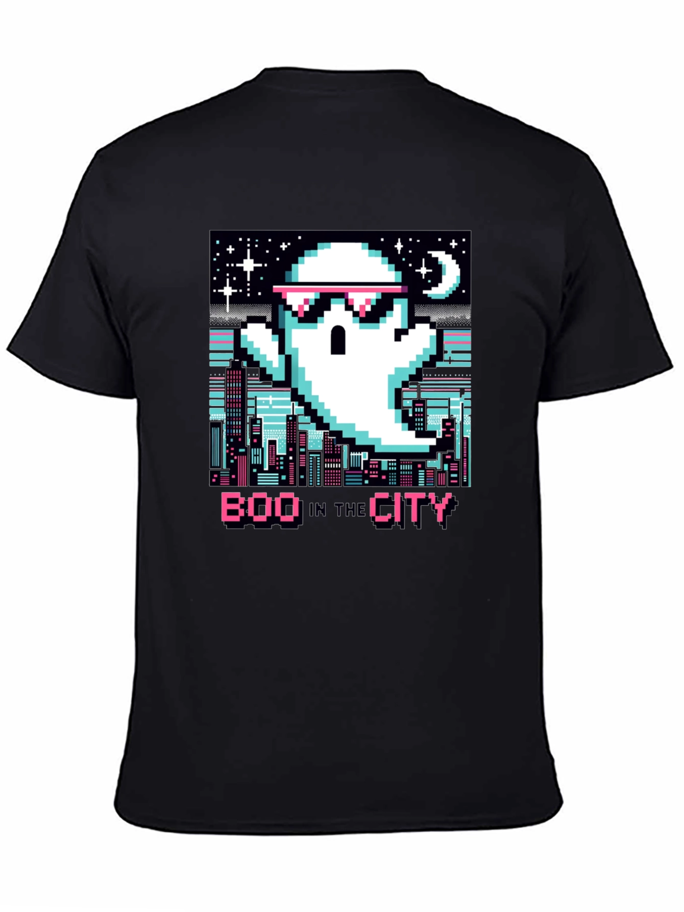 Boo In The City Pixel Art T-Shirt
