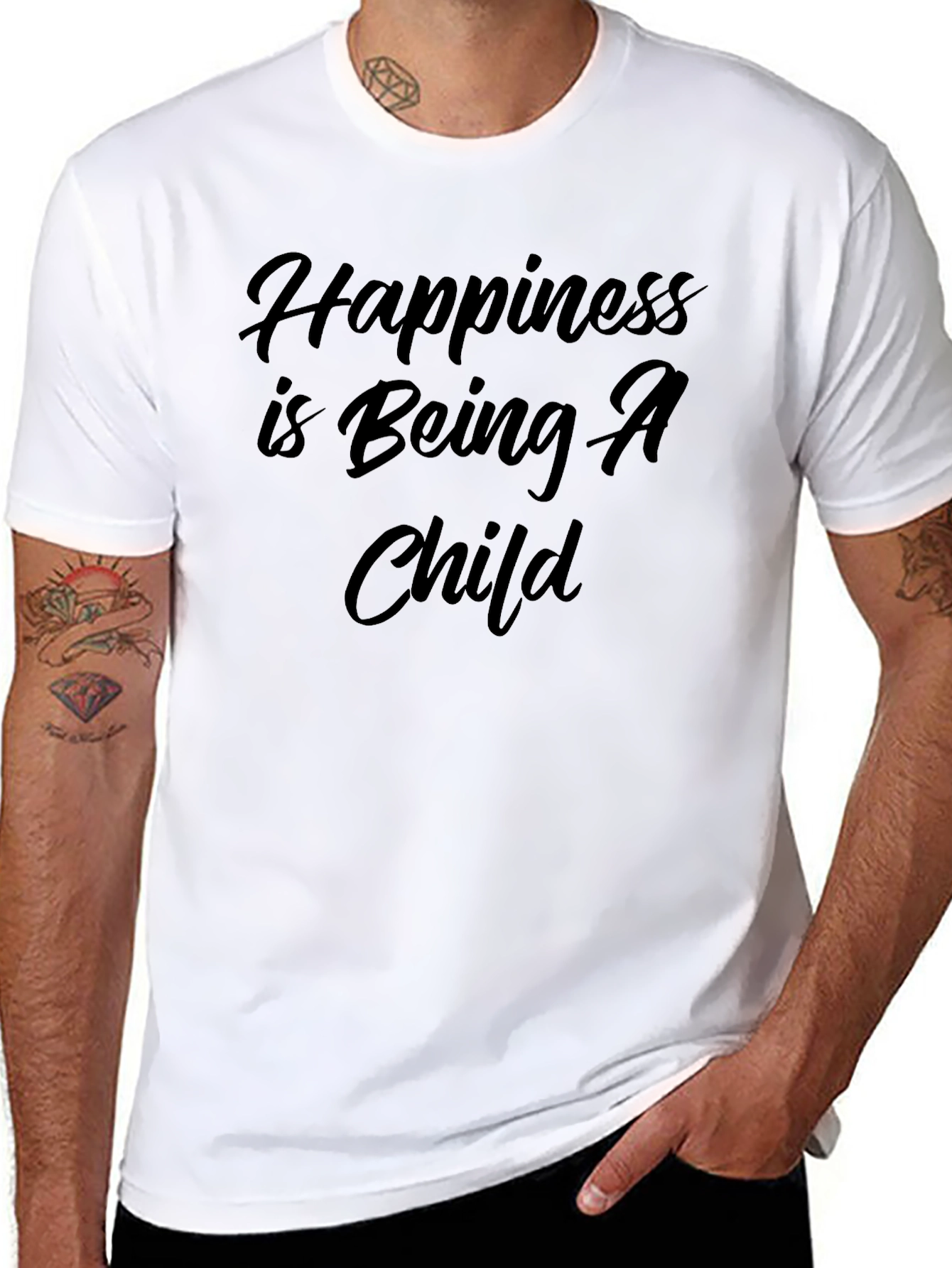 Happiness is Being A Child Graphic Tee - Black