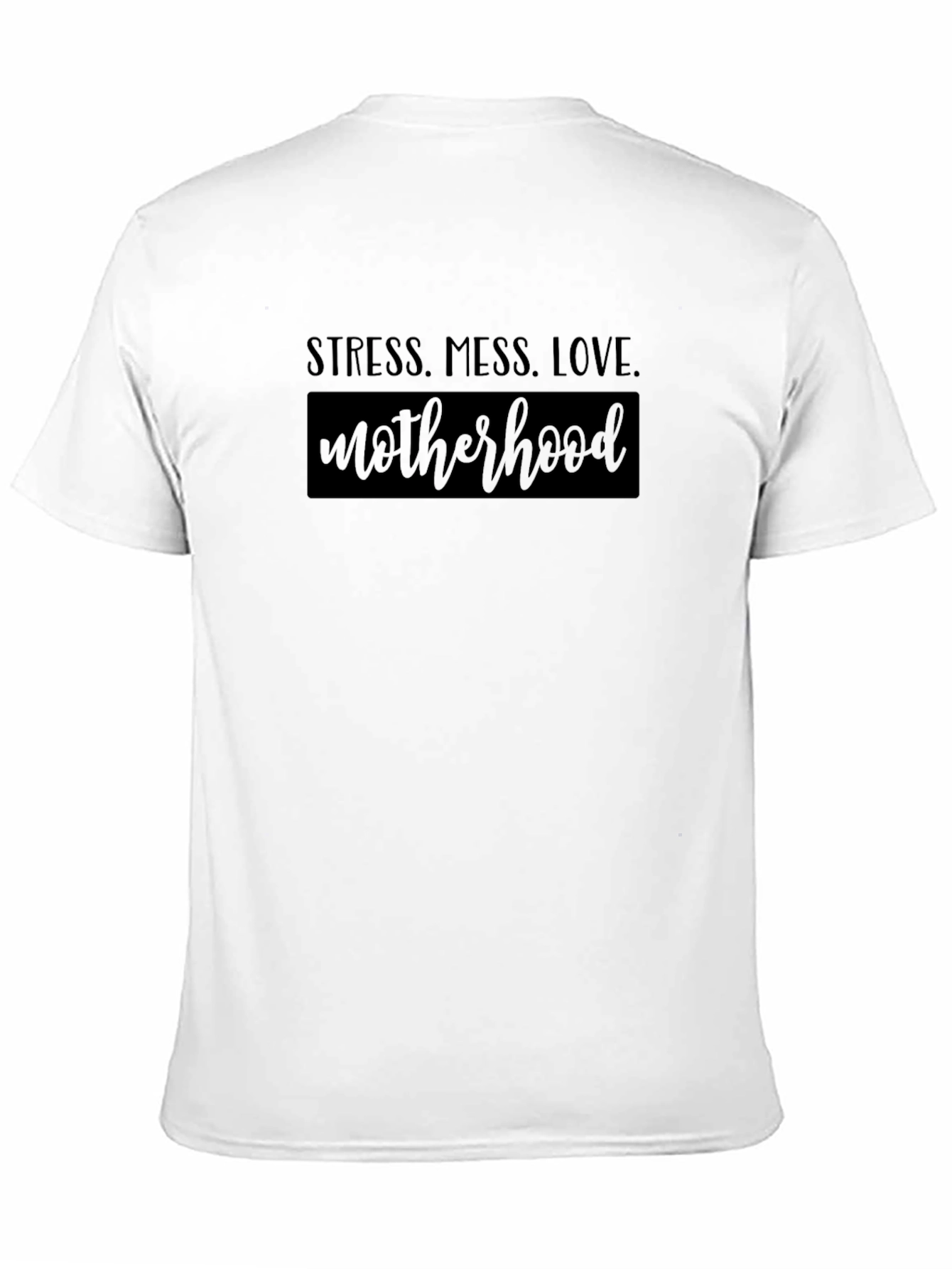 Stress Mess Love Motherhood Black T-Shirt