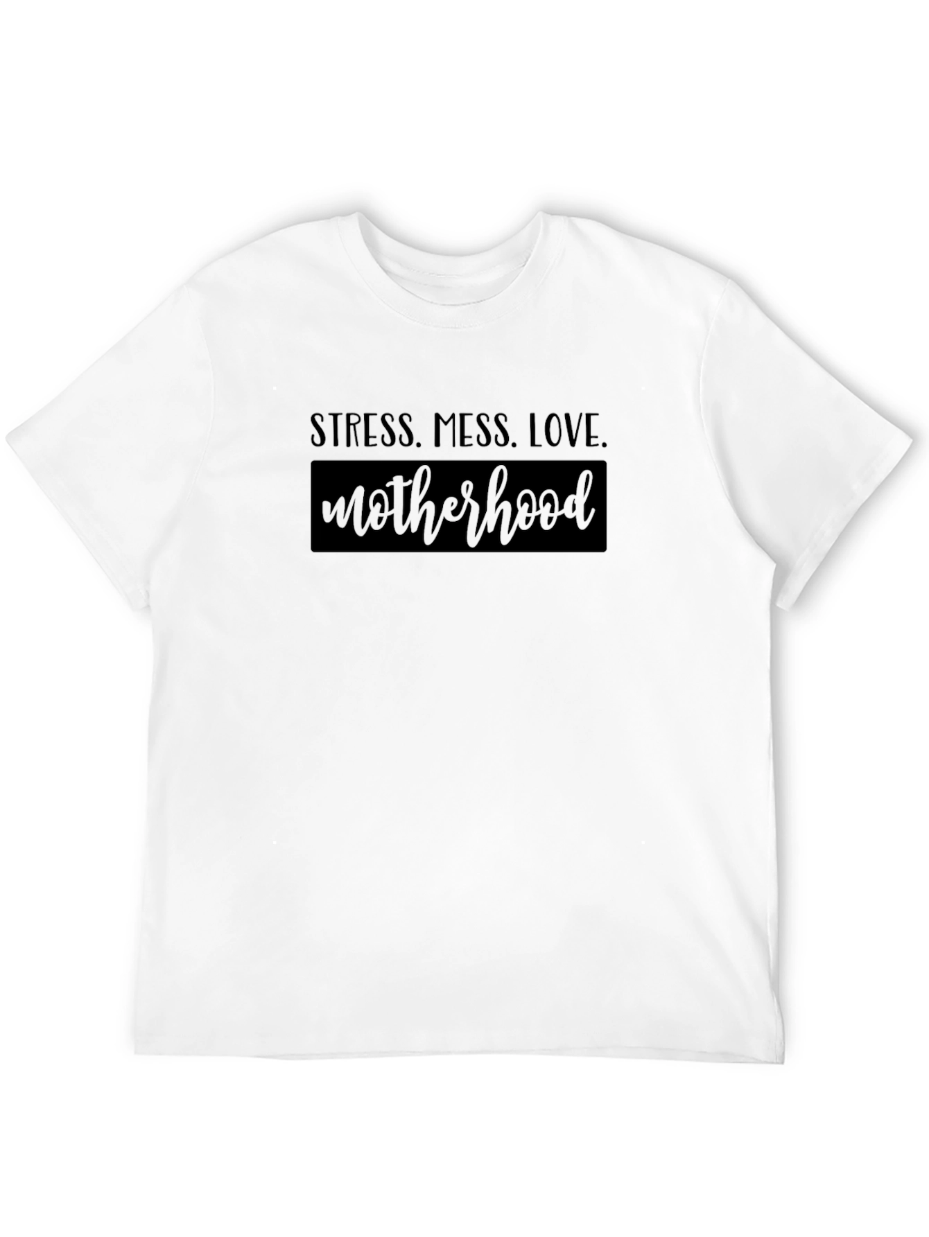 Stress Mess Love Motherhood Black T-Shirt