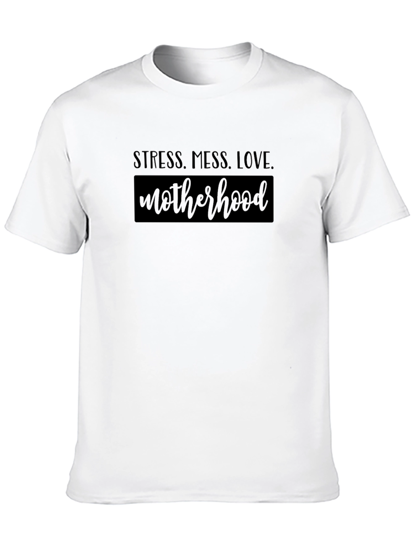 Stress Mess Love Motherhood Black T-Shirt