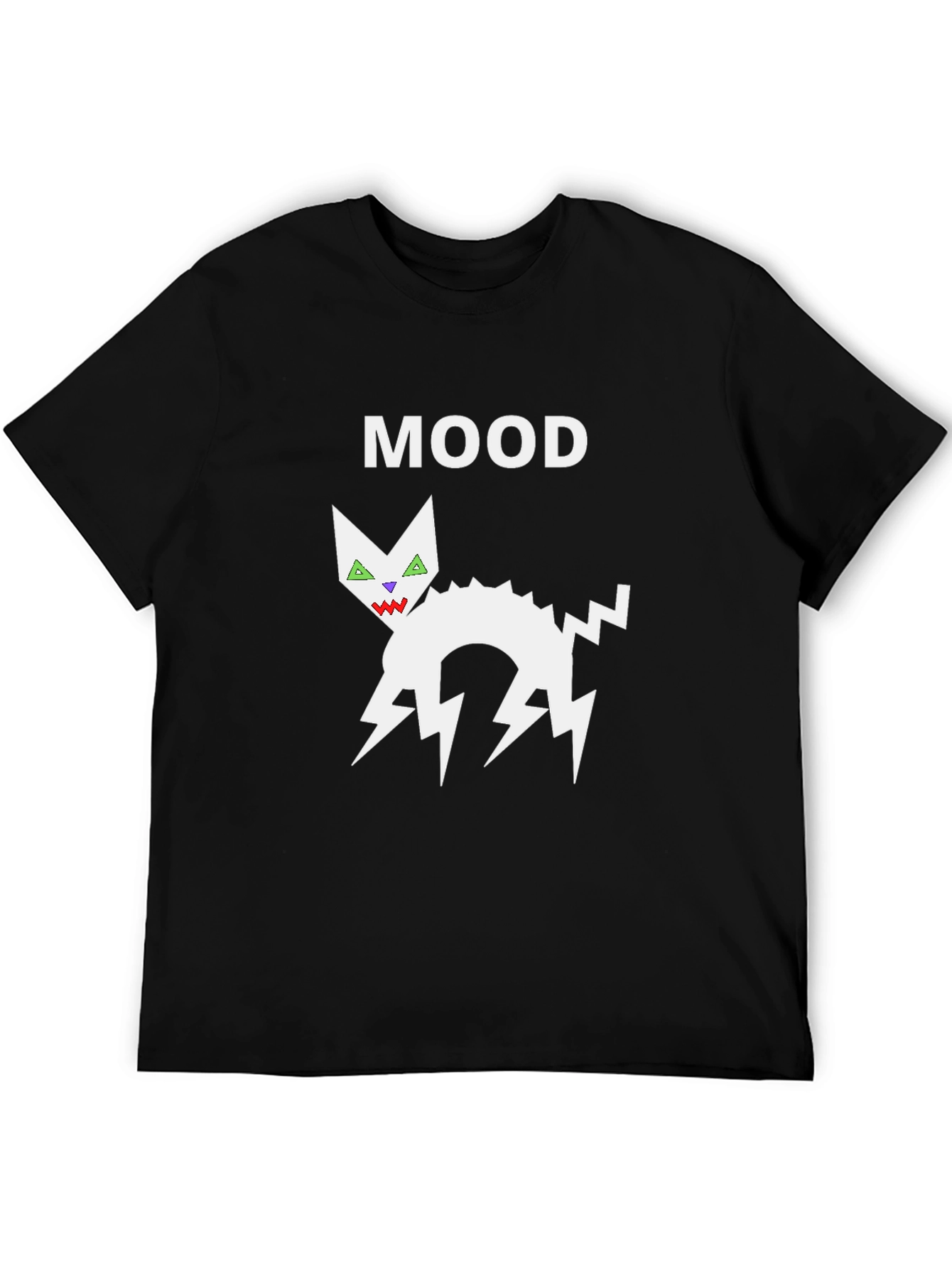 Mood Cat Graphic Black T-Shirt