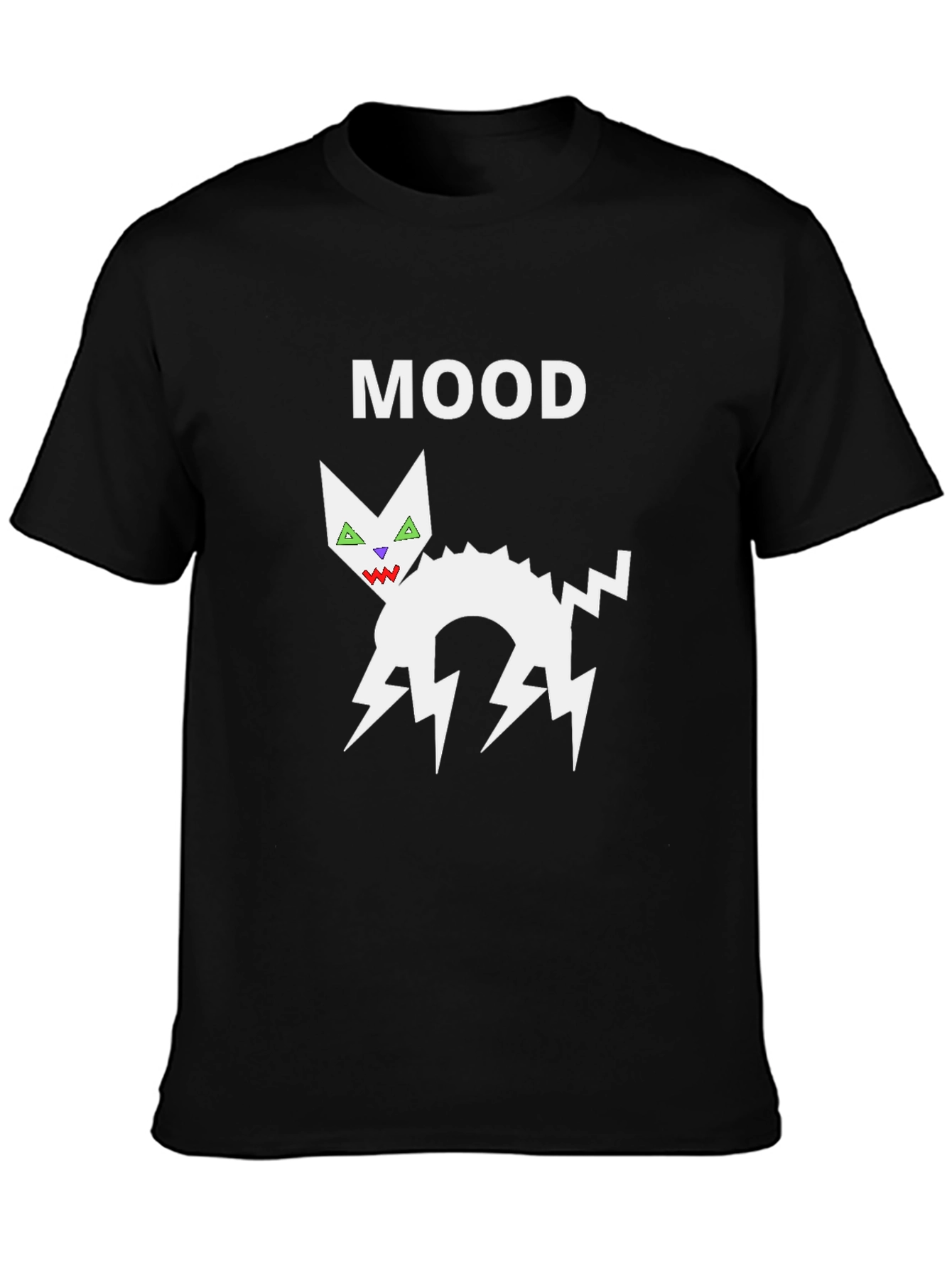 Mood Cat Graphic Black T-Shirt