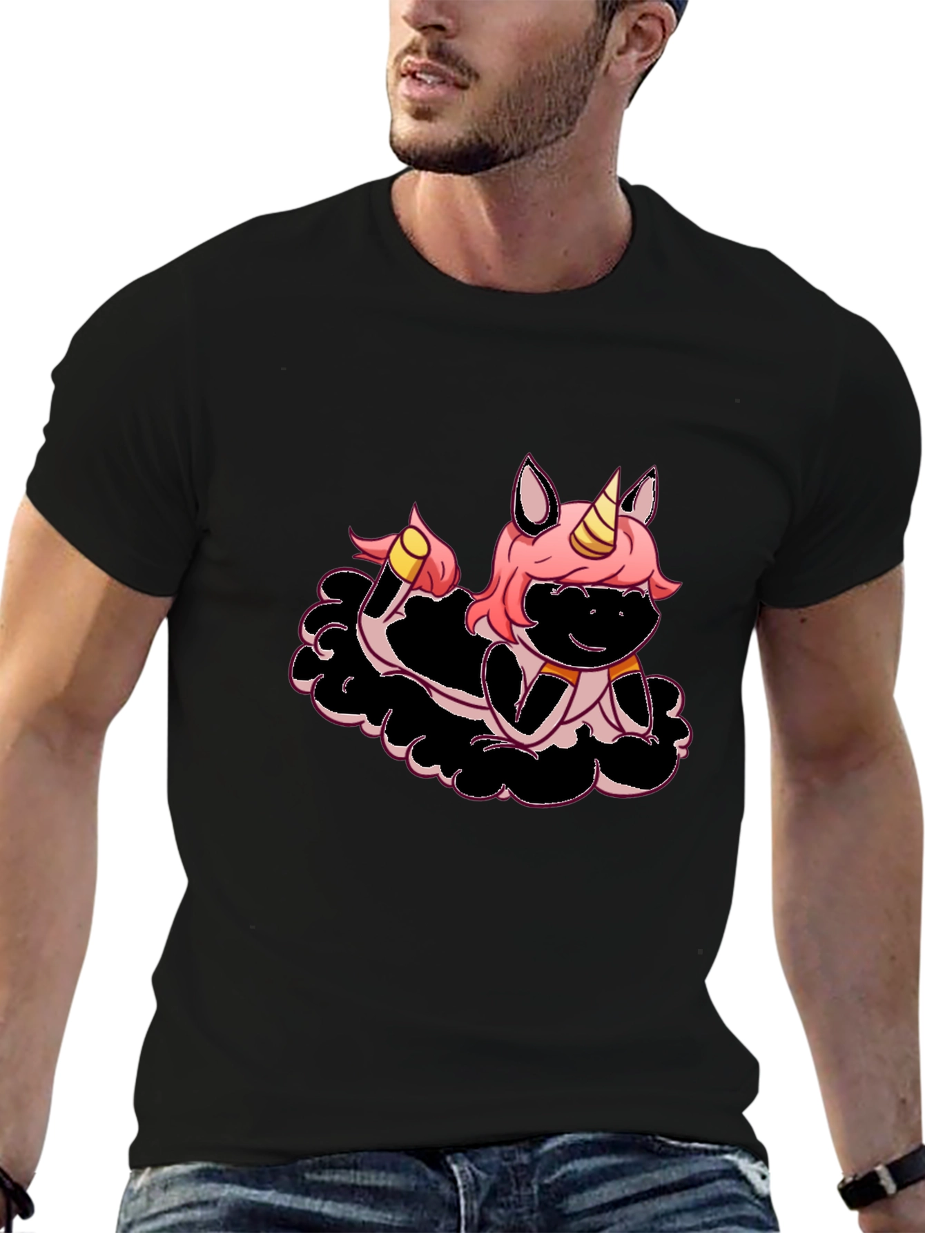 Unicorn Graphic Black T-Shirt