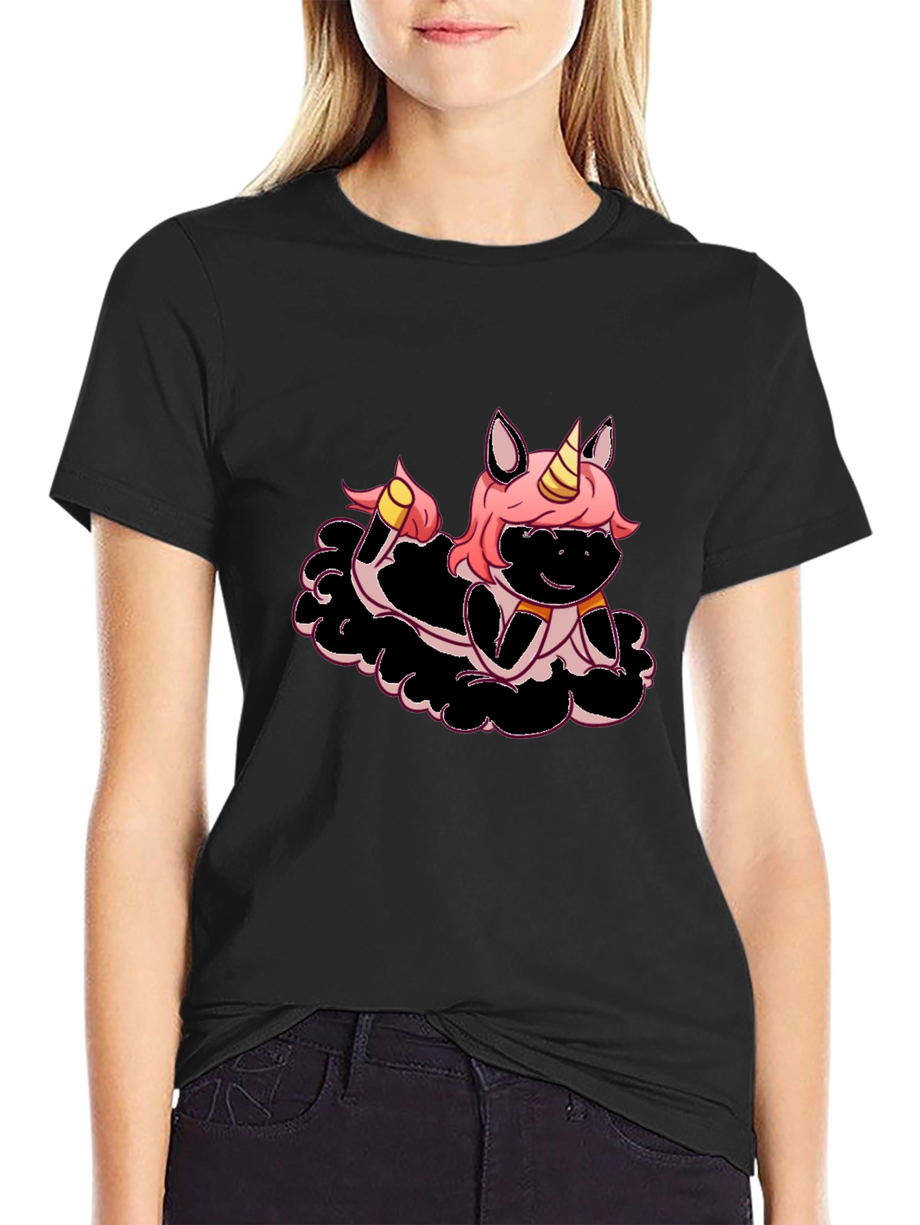 Unicorn Graphic Black T-Shirt