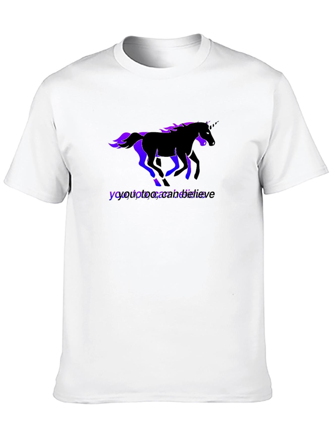 Believe Unicorn Graphic Black Tee