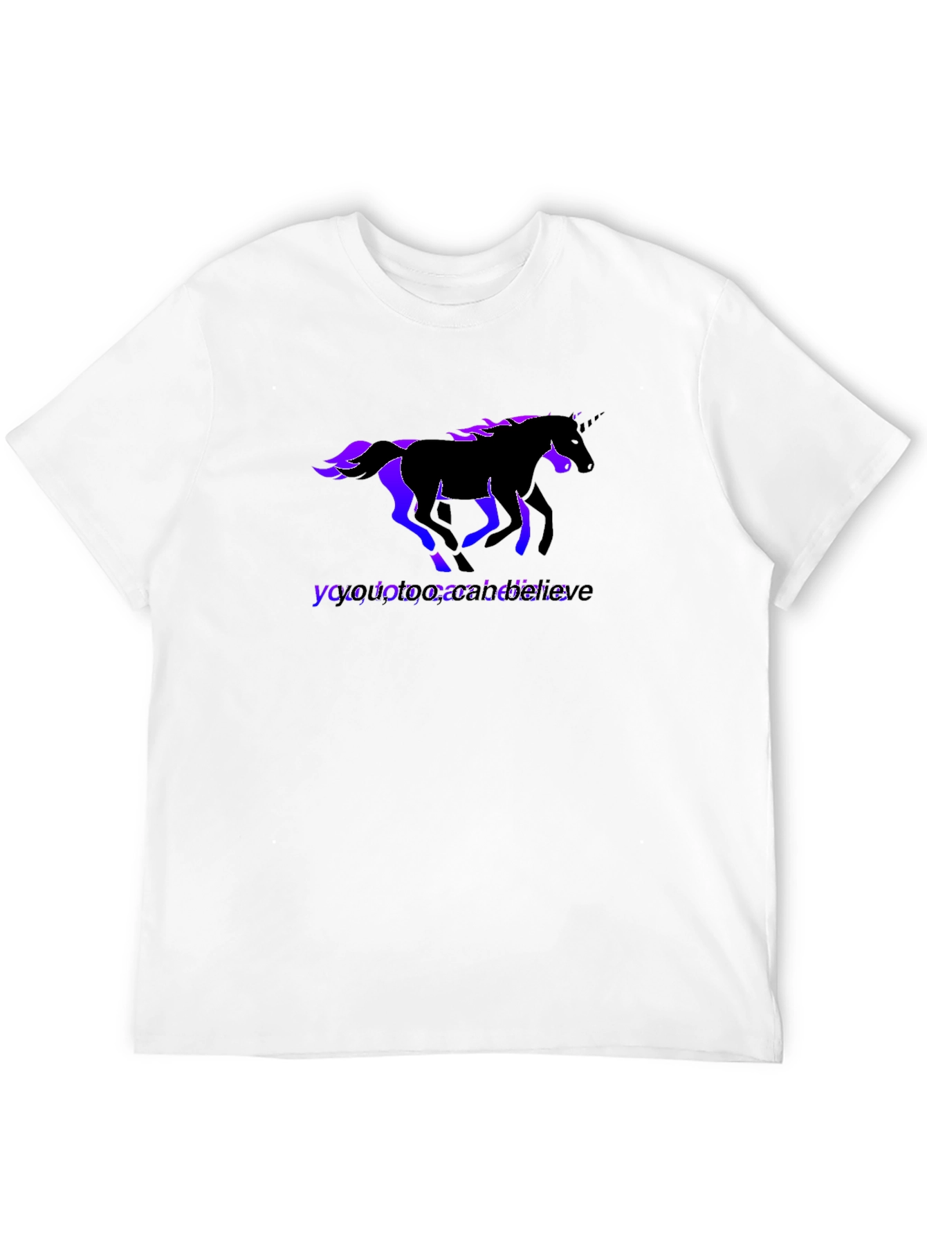 Believe Unicorn Graphic Black Tee