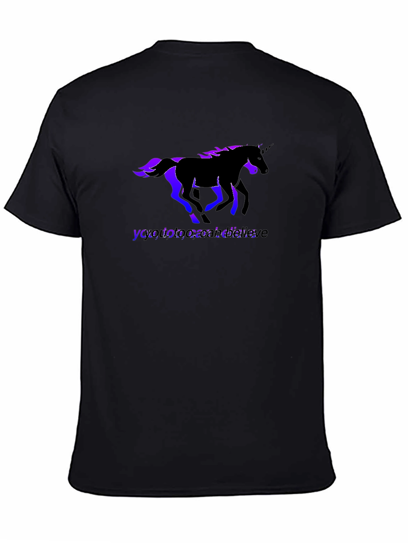 Believe Unicorn Graphic Black Tee