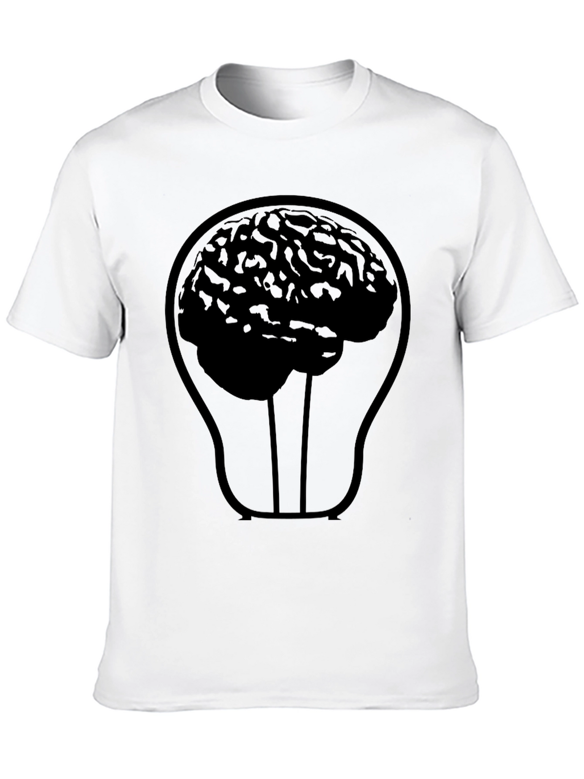 Brain Lightbulb Graphic Tee - Black