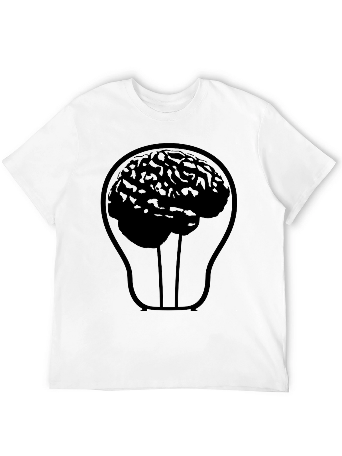 Brain Lightbulb Graphic Tee - Black