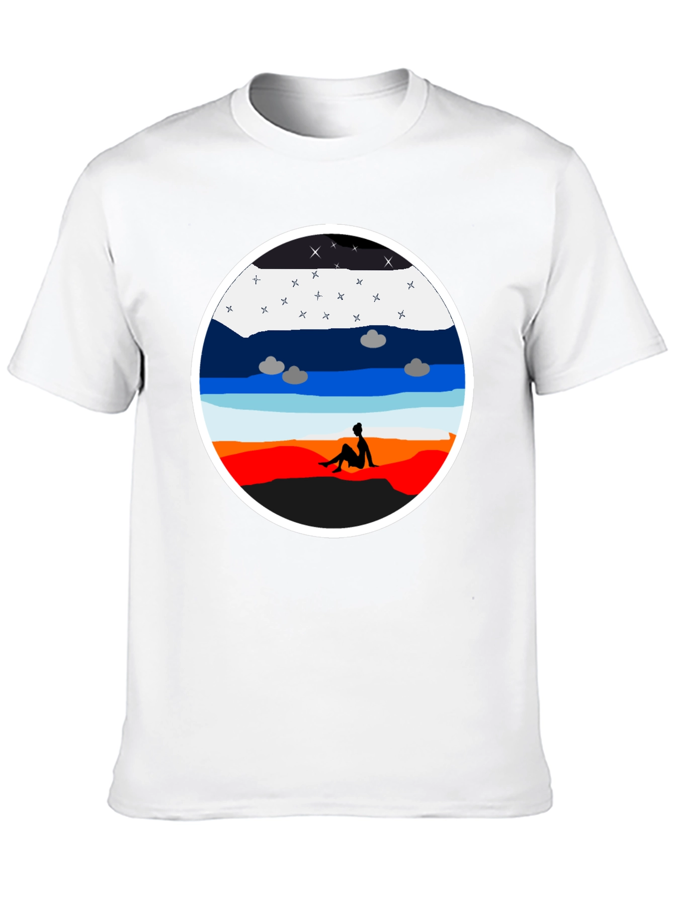 Sunset Silhouette Graphic Tee - Unisex Black T-Shirt