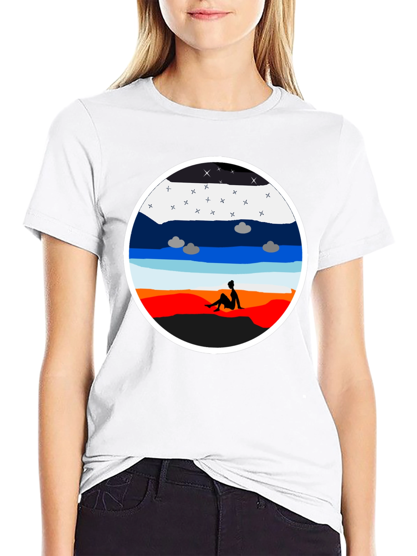 Sunset Silhouette Graphic Tee - Unisex Black T-Shirt