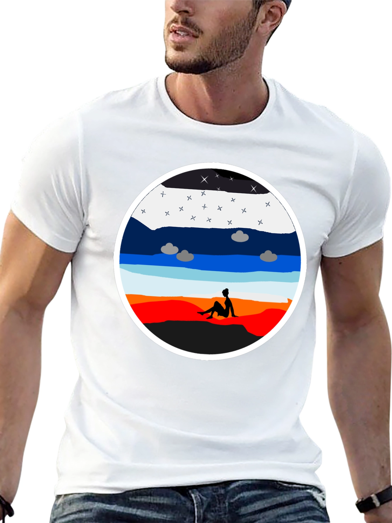 Sunset Silhouette Graphic Tee - Unisex Black T-Shirt
