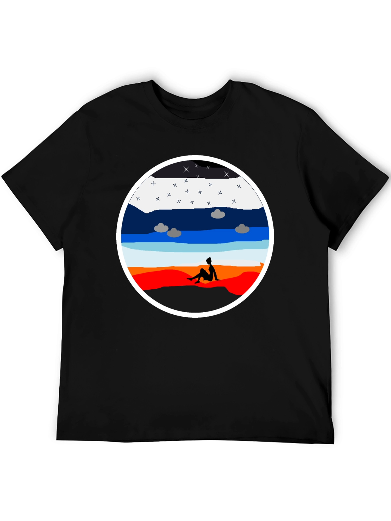 Sunset Silhouette Graphic Tee - Unisex Black T-Shirt