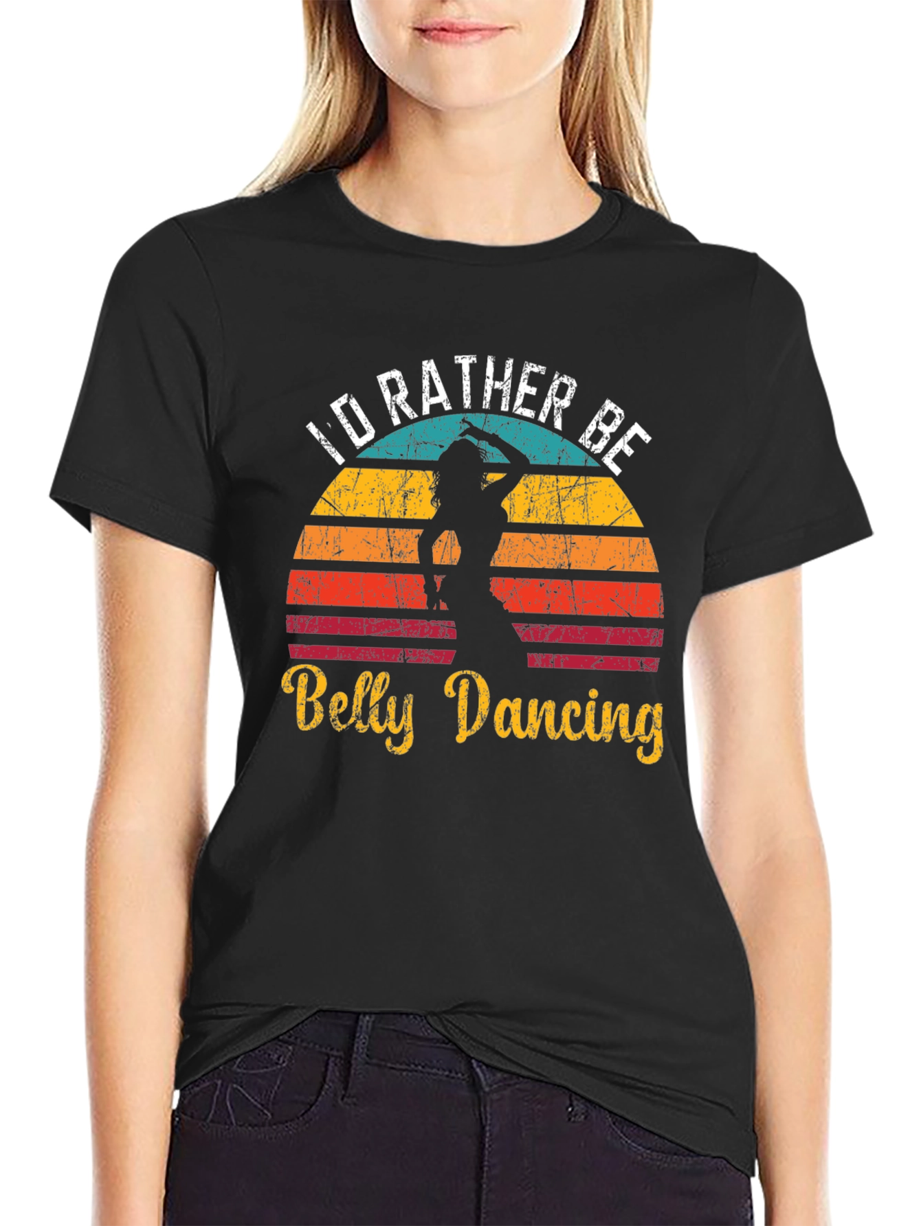 Id Rather Be Belly Dancing Retro T-Shirt