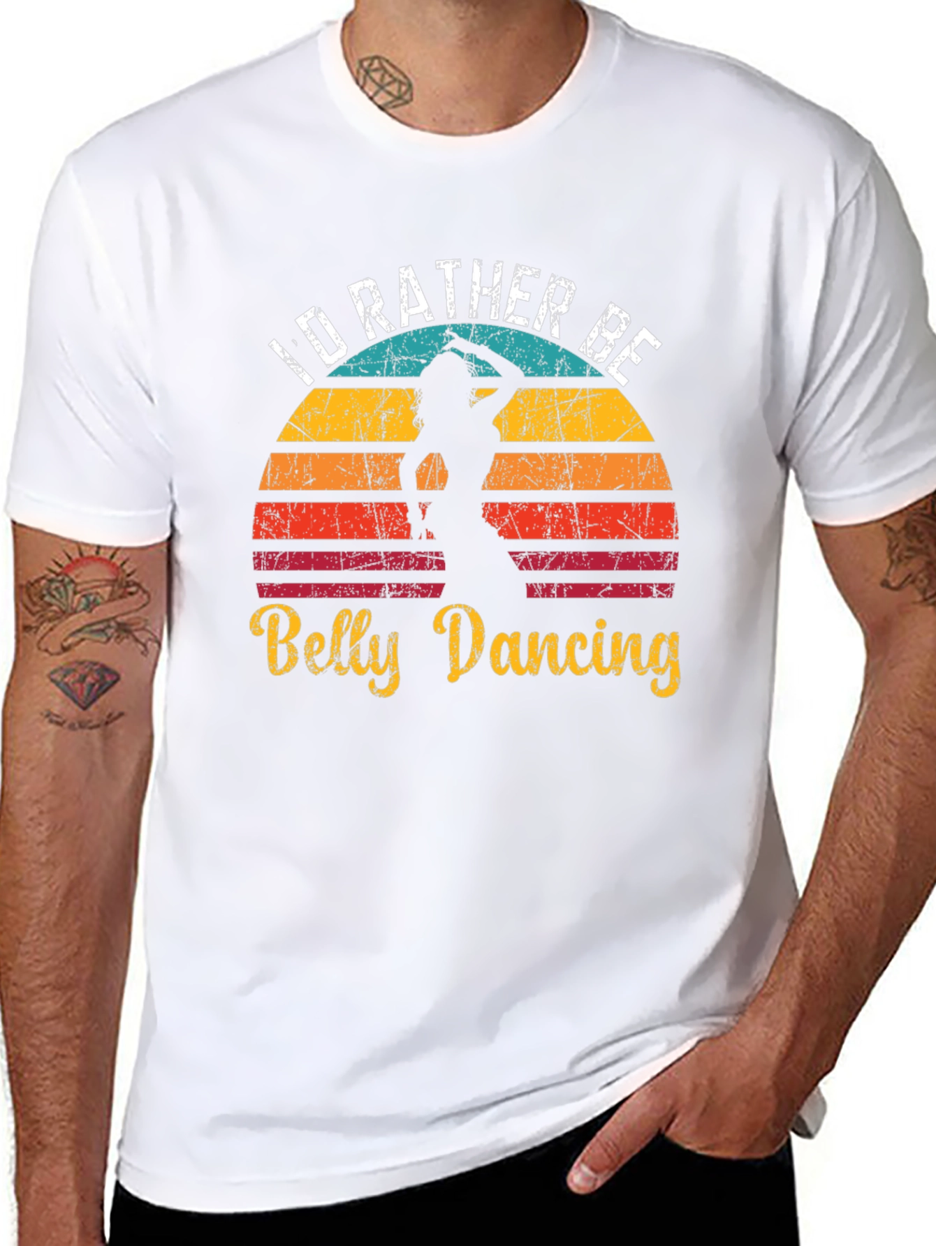 Id Rather Be Belly Dancing Retro T-Shirt