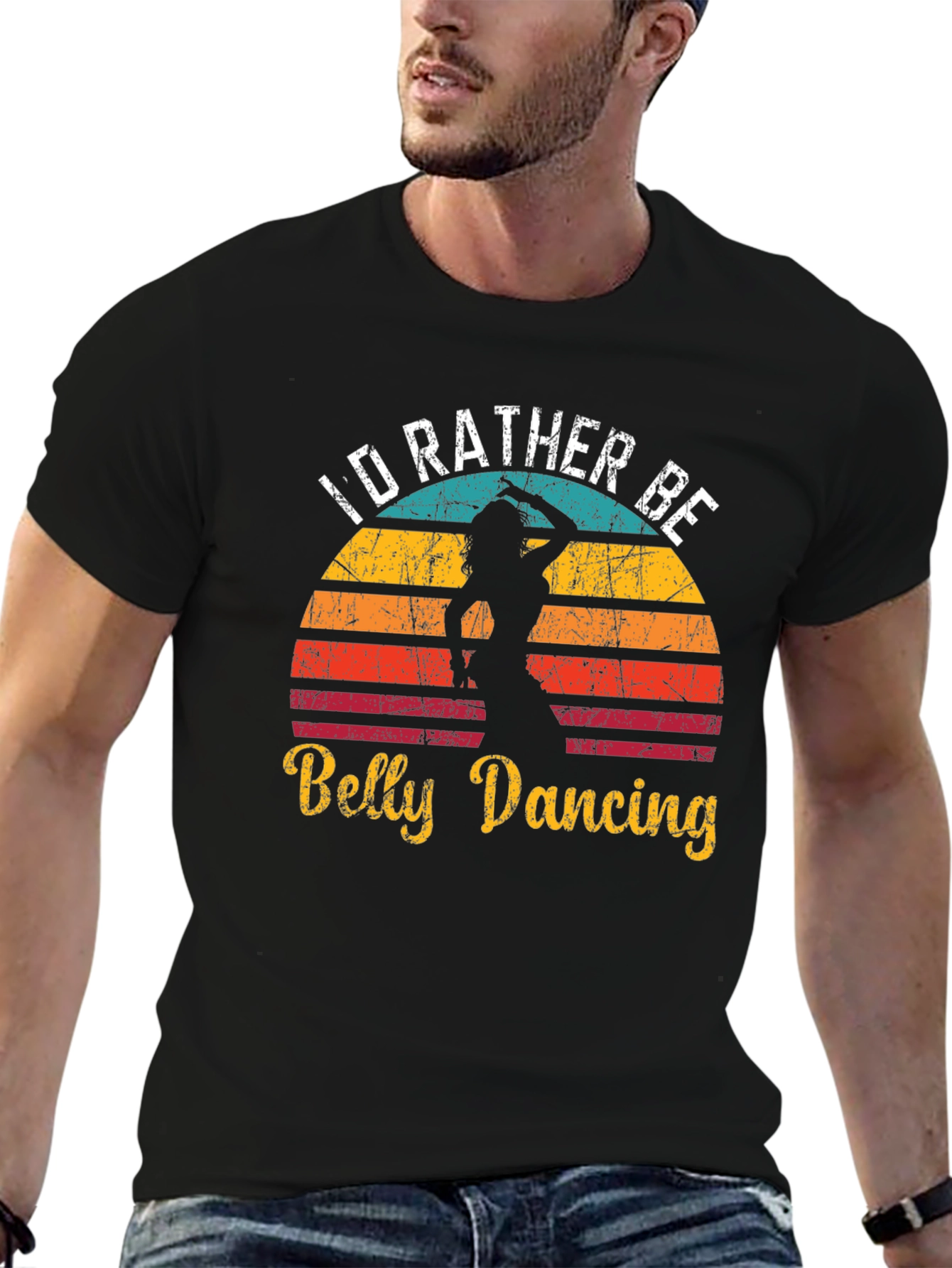 Id Rather Be Belly Dancing Retro T-Shirt