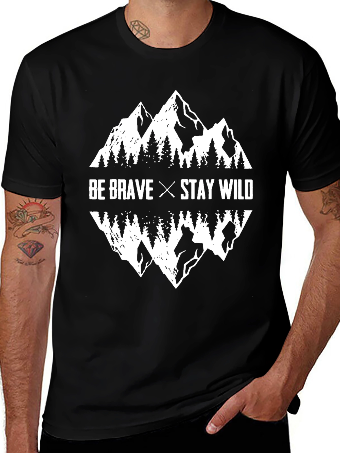 Be Brave Stay Wild Mountain Graphic Tee