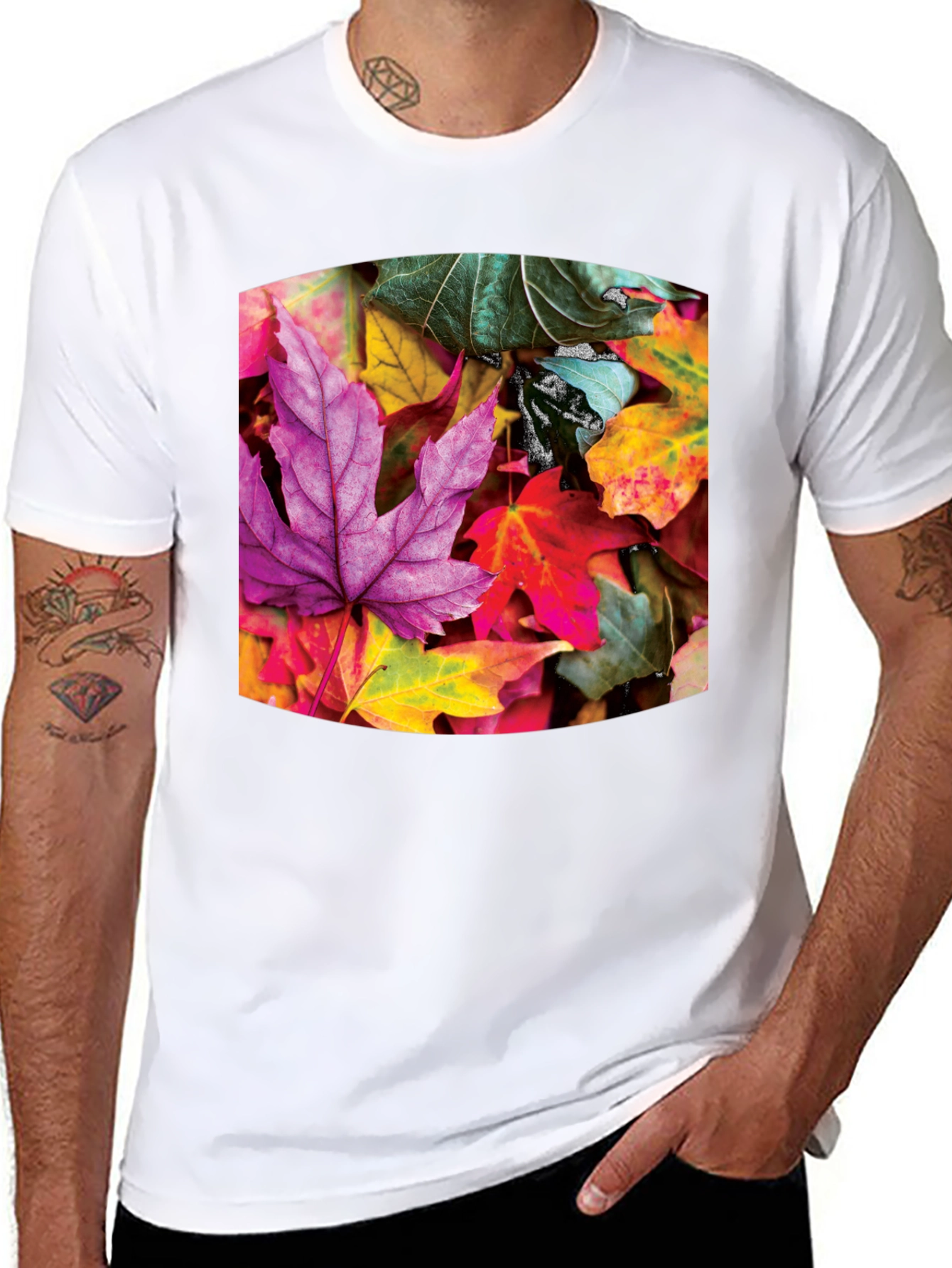 Autumn Leaves Graphic Tee - Stylish Casual Wear