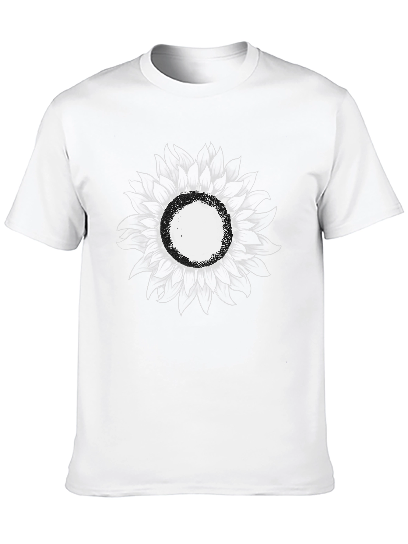 Mens Black Sunflower Graphic T-Shirt