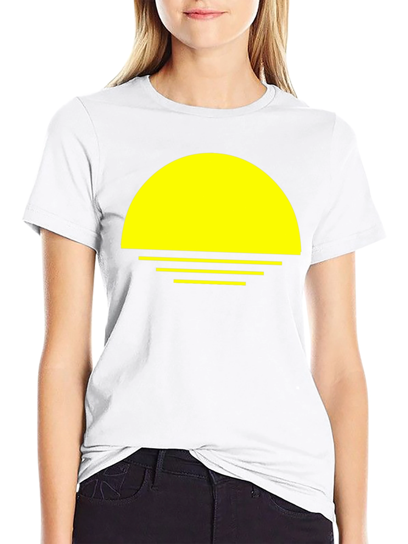 Sunset Graphic Tee - Retro Vibe Black T-Shirt