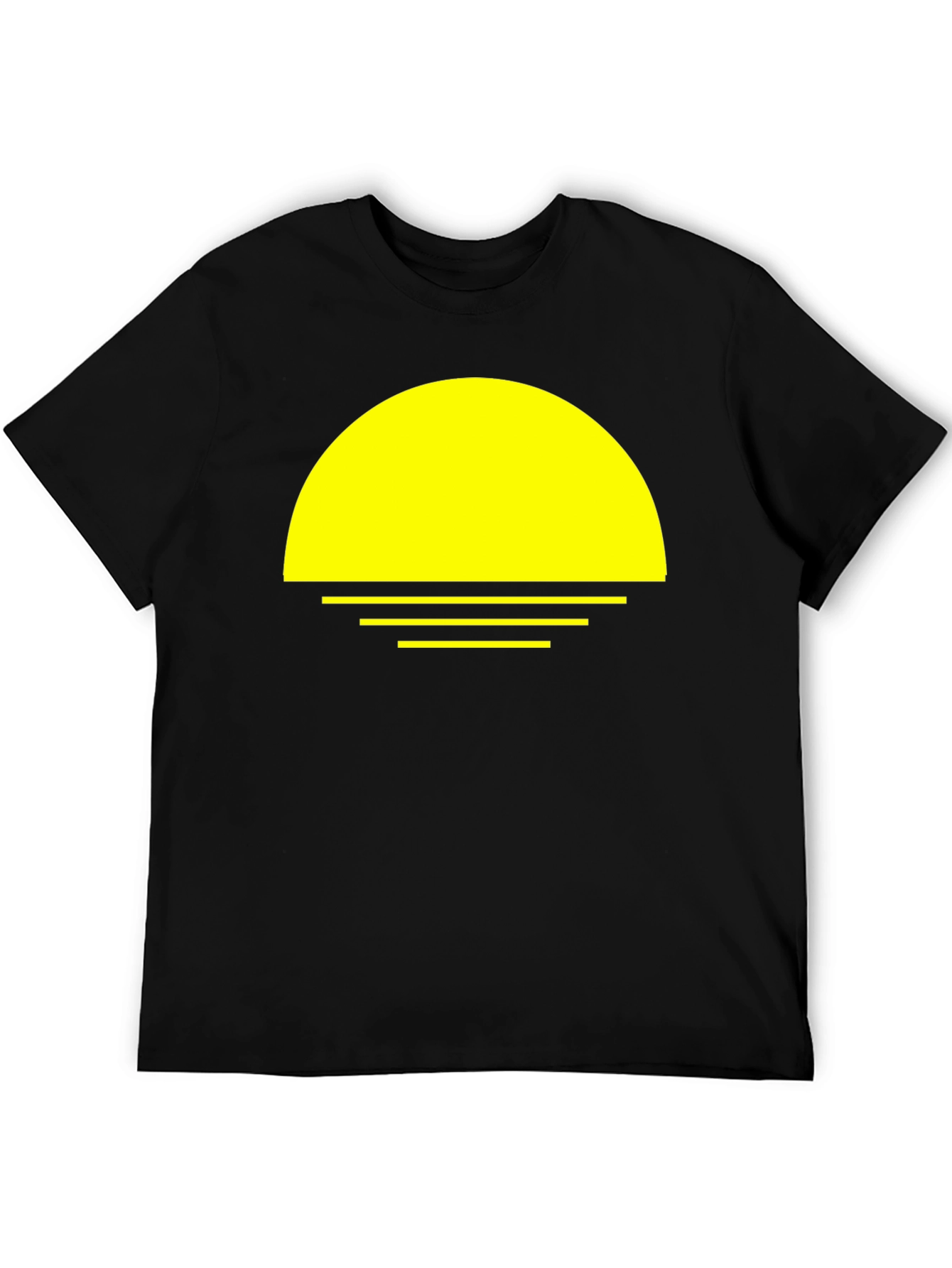 Sunset Graphic Tee - Retro Vibe Black T-Shirt