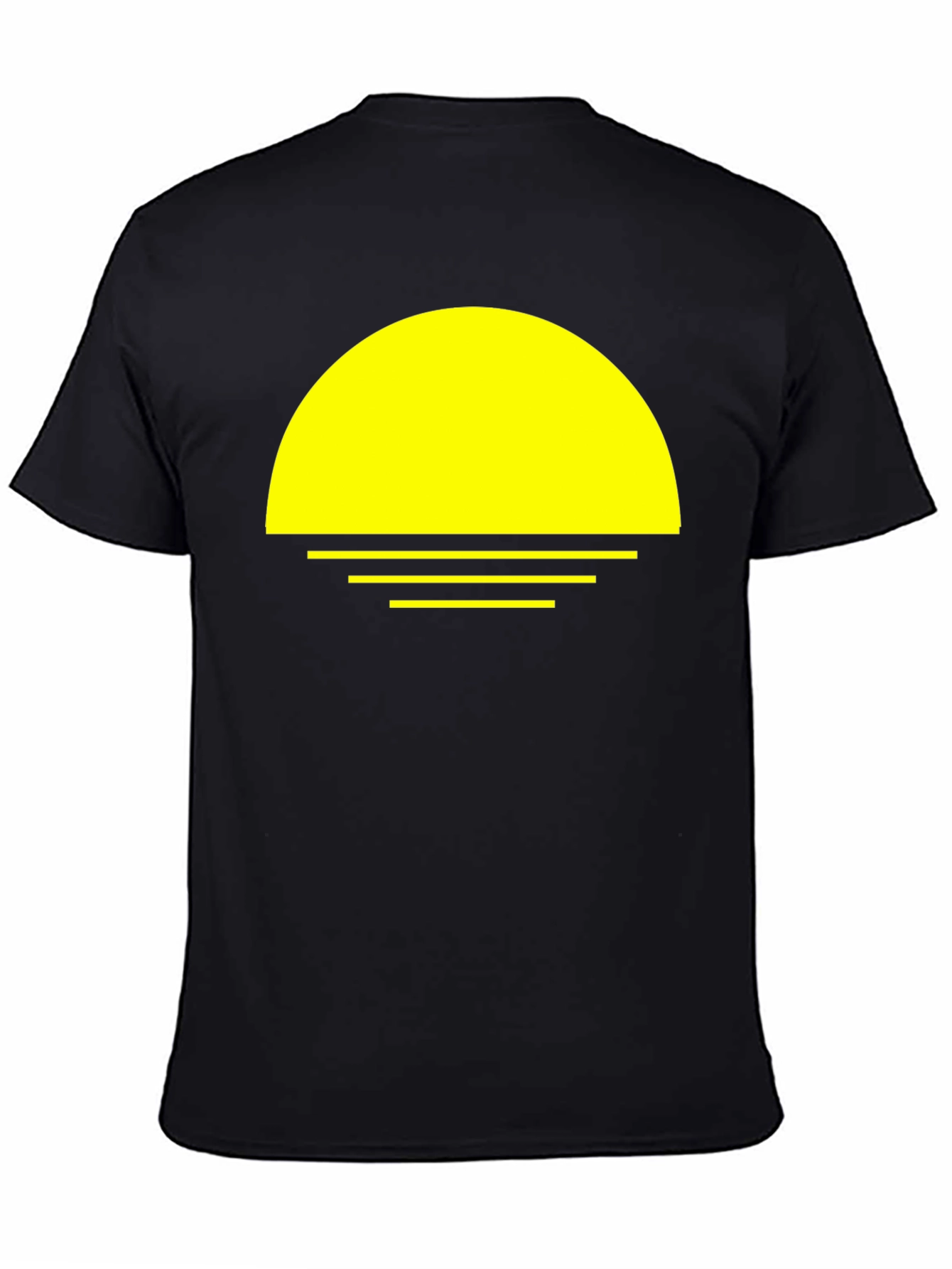Sunset Graphic Tee - Retro Vibe Black T-Shirt